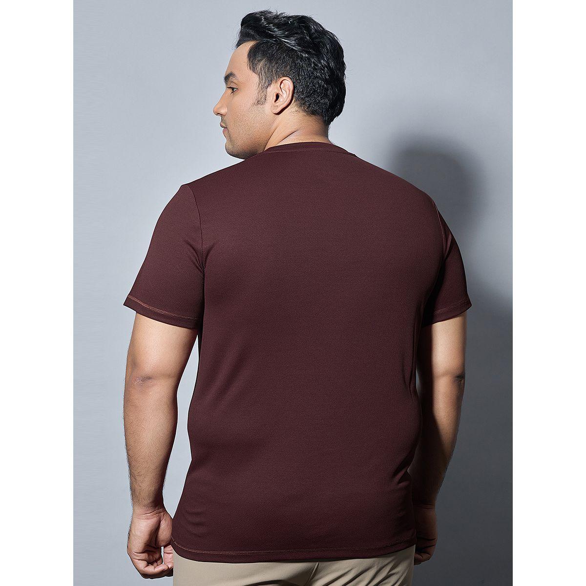 Technosport Plus Brown Solid Crew Neck Slim Fit T-Shirt-men-clothing-tshirtsandpolos-tshirts-image-4