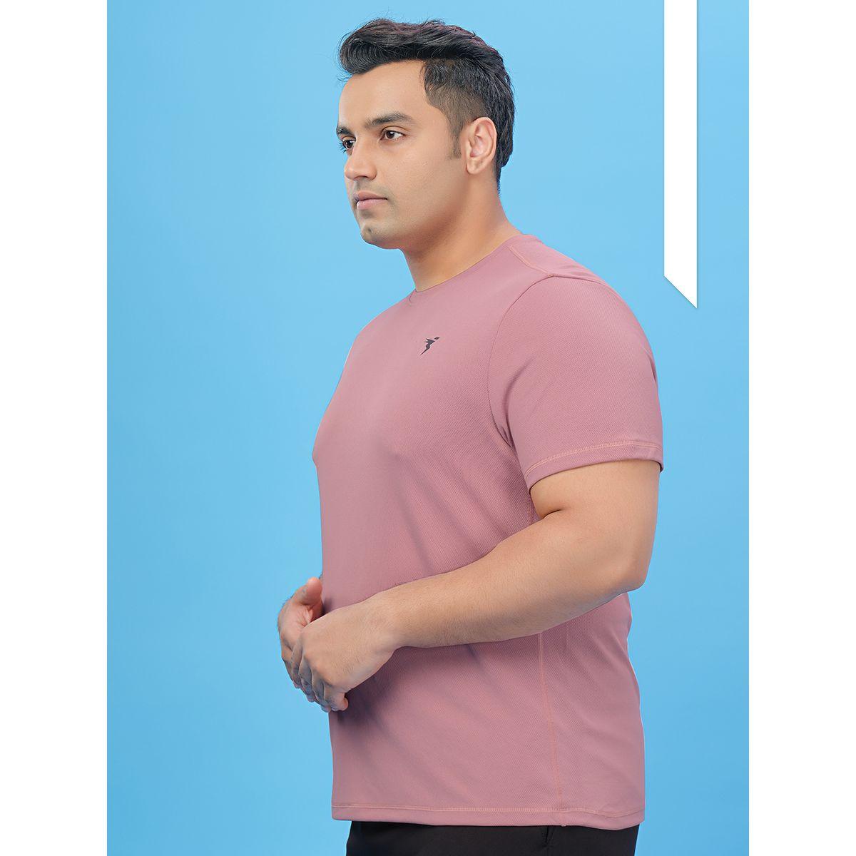 Technosport Plus Pink Solid Crew Neck Slim Fit T-Shirt-men-clothing-tshirtsandpolos-tshirts-image-2