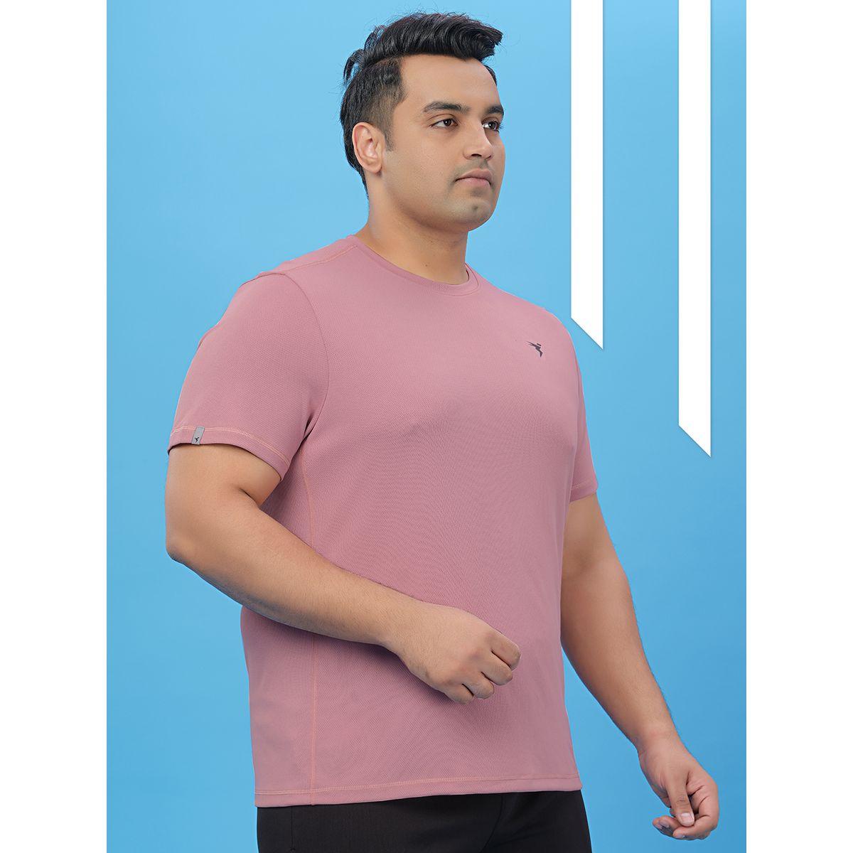 Technosport Plus Pink Solid Crew Neck Slim Fit T-Shirt-men-clothing-tshirtsandpolos-tshirts-image-3