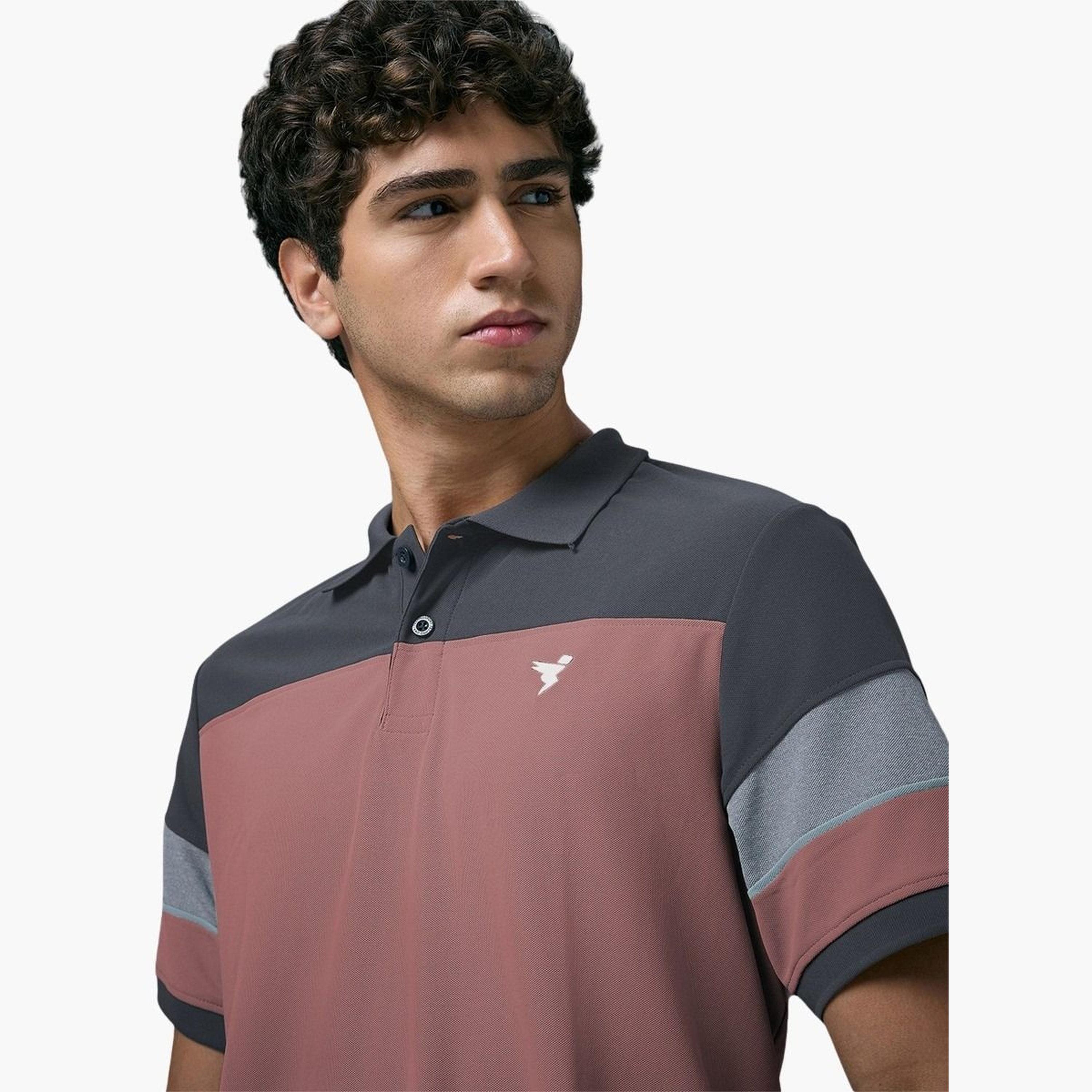 تيكنو سبورت - قميص بولو بيكيه رجالي تصميم نحيف بألوان متباينة-men-clothing-tshirtsandpolos-polos-image-4
