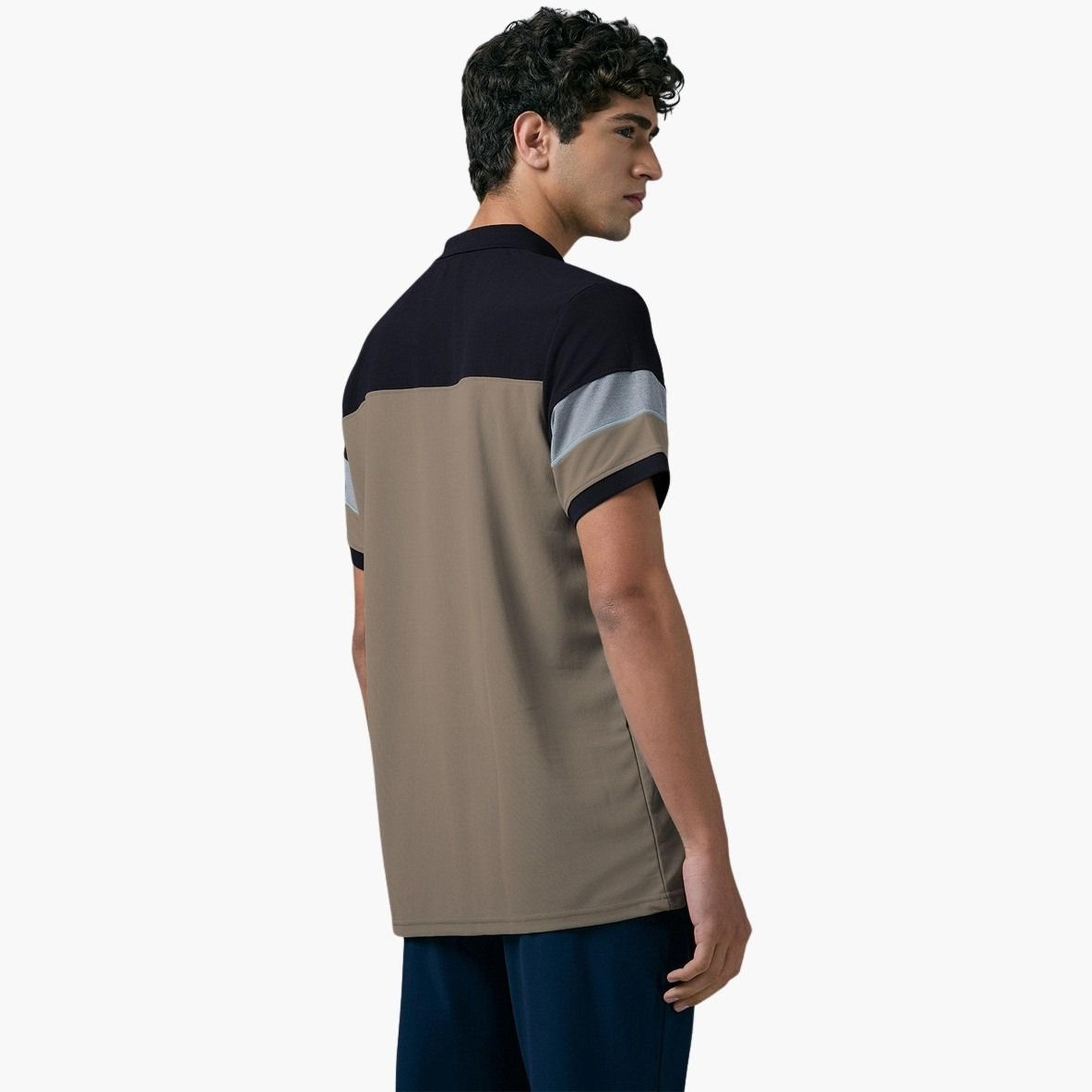 تيكنو سبورت - قميص بولو بيكيه رجالي تصميم نحيف بألوان متباينة-men-clothing-tshirtsandpolos-polos-image-2