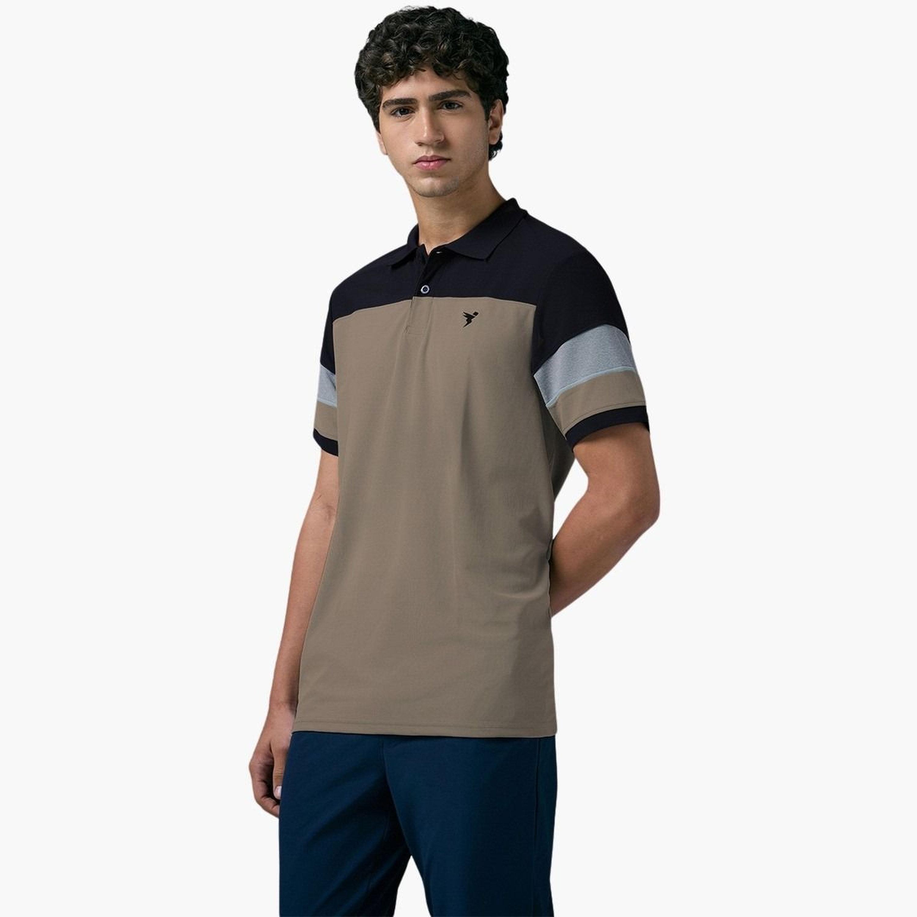 تيكنو سبورت - قميص بولو بيكيه رجالي تصميم نحيف بألوان متباينة-men-clothing-tshirtsandpolos-polos-image-3