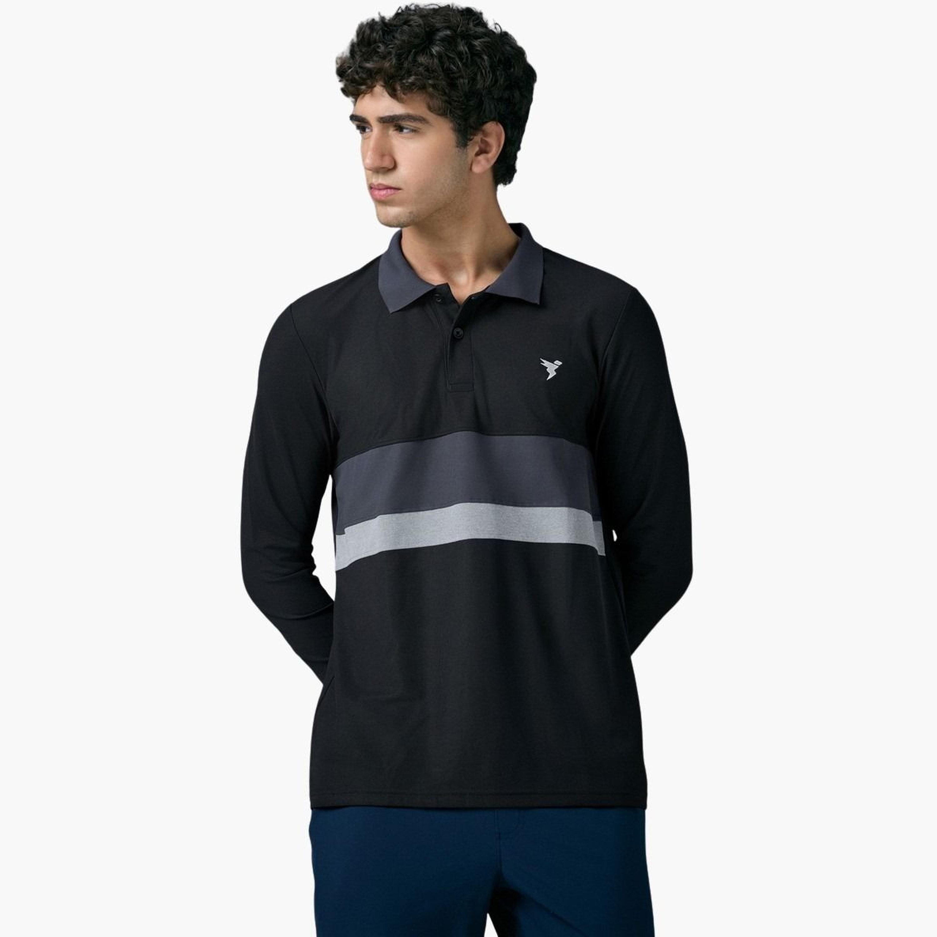 Technosport Men Slim Fit Contrast Panel Polo-men-clothing-tshirtsandpolos-polos-image-1