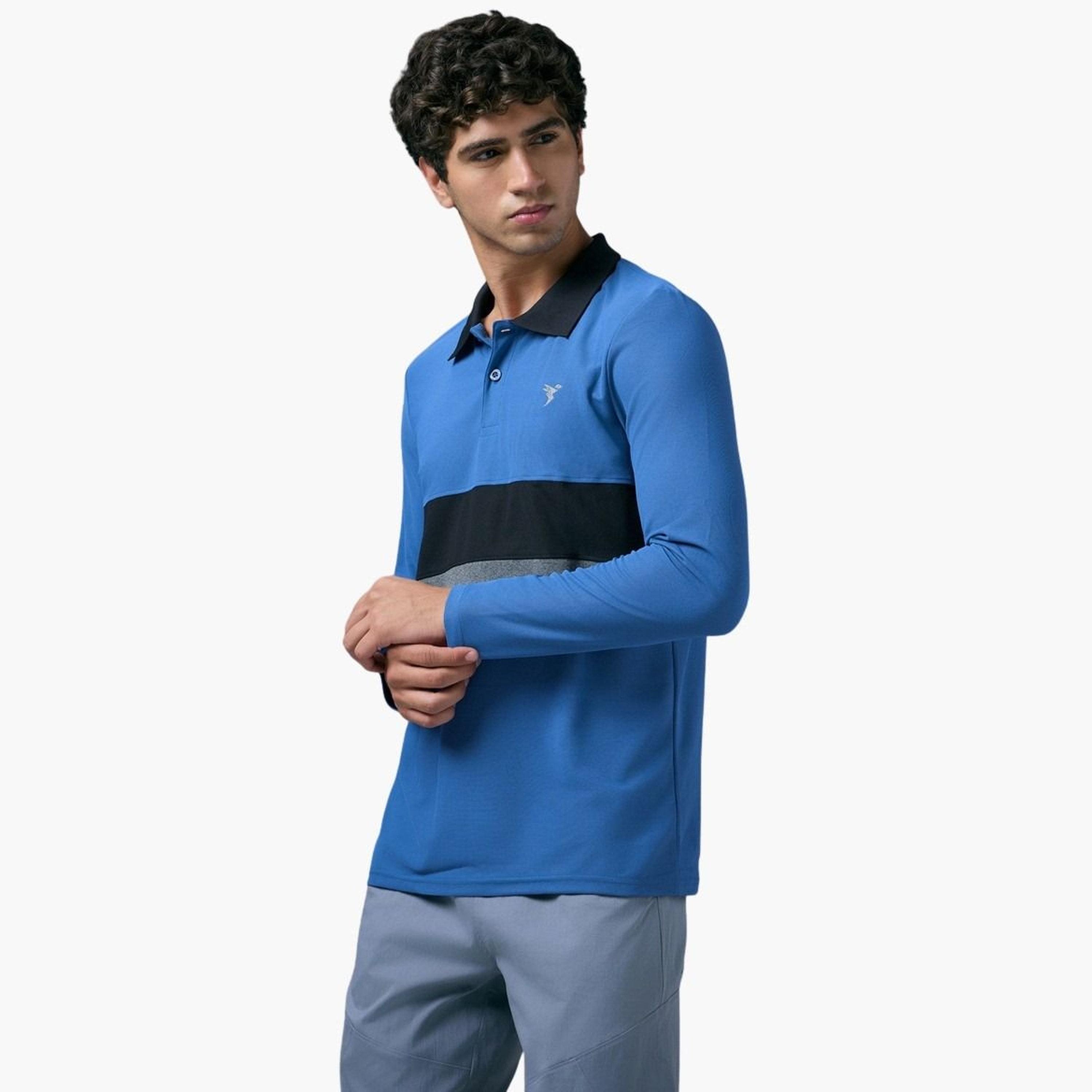 تيكنو سبورت - قميص بولو رجالي بقصة ضيقة ولوحة متباينة-men-clothing-tshirtsandpolos-polos-image-2