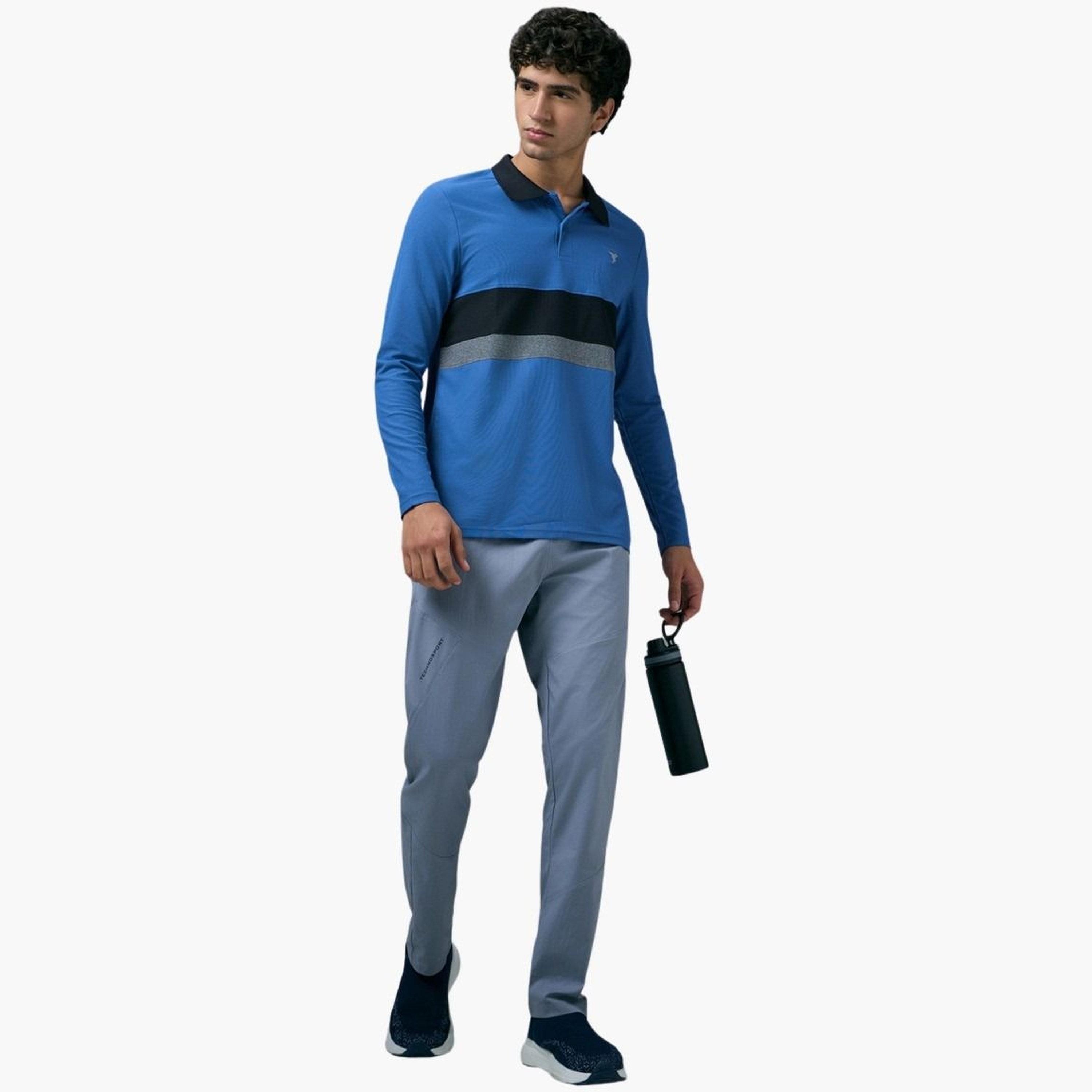 تيكنو سبورت - قميص بولو رجالي بقصة ضيقة ولوحة متباينة-men-clothing-tshirtsandpolos-polos-image-4