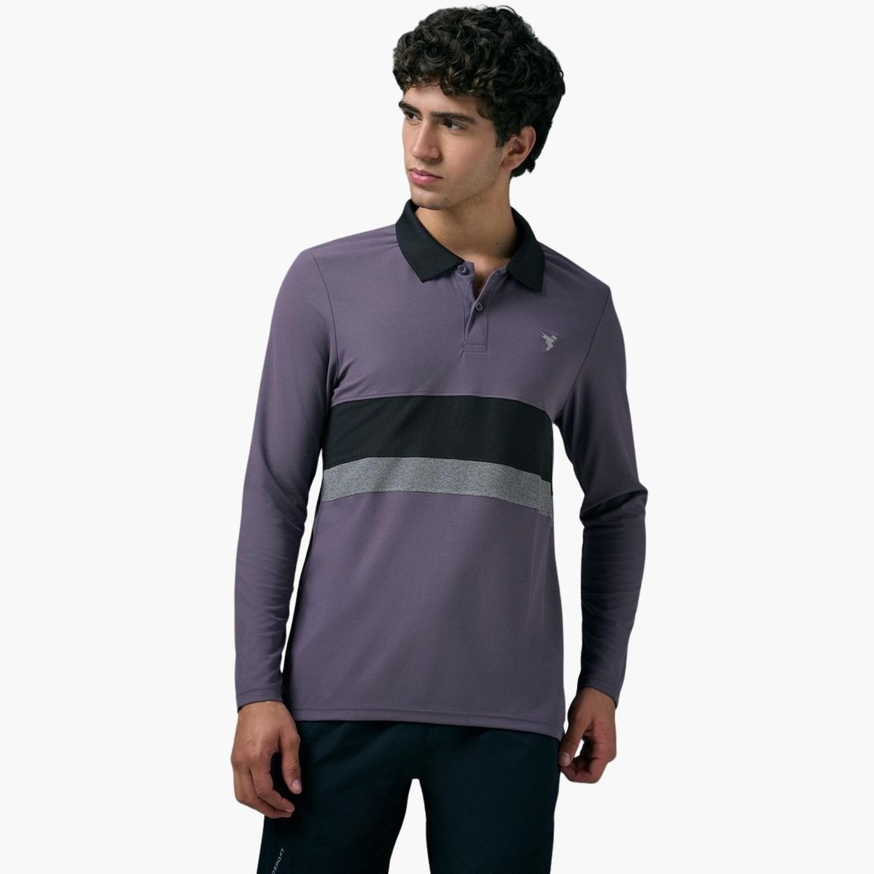 Technosport Men Slim Fit Contrast Panel Polo-men-clothing-tshirtsandpolos-polos-image-1