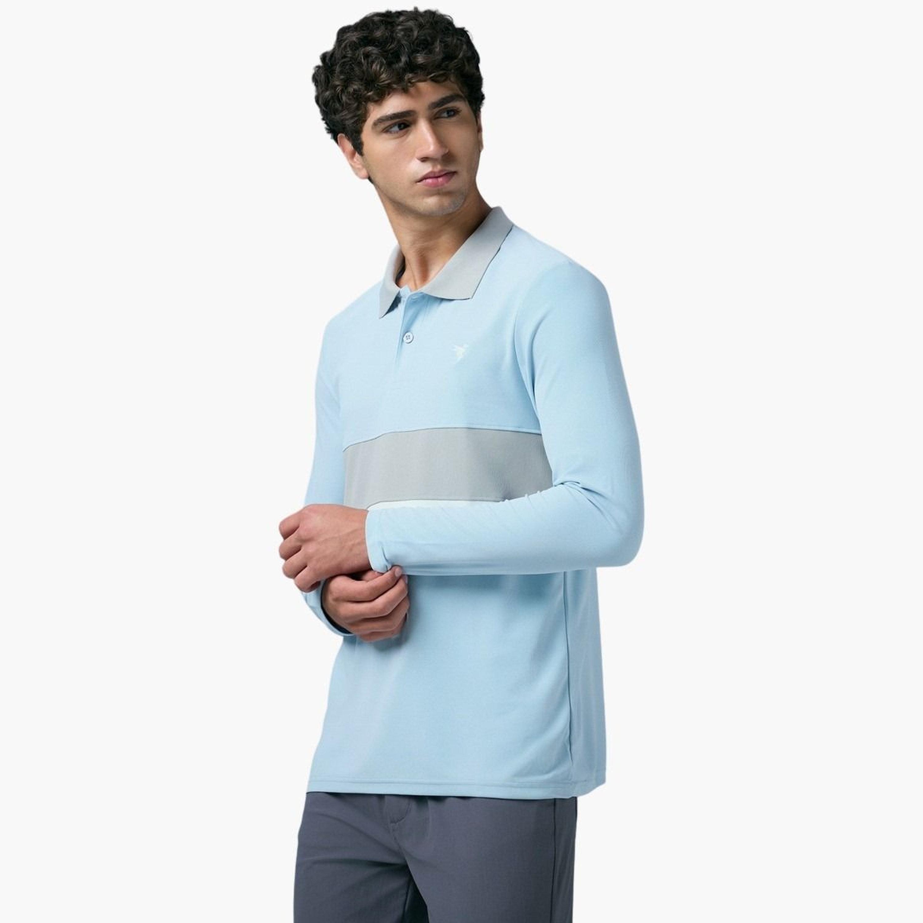 تيكنو سبورت - قميص بولو رجالي بقصة ضيقة ولوحة متباينة-men-clothing-tshirtsandpolos-polos-image-2