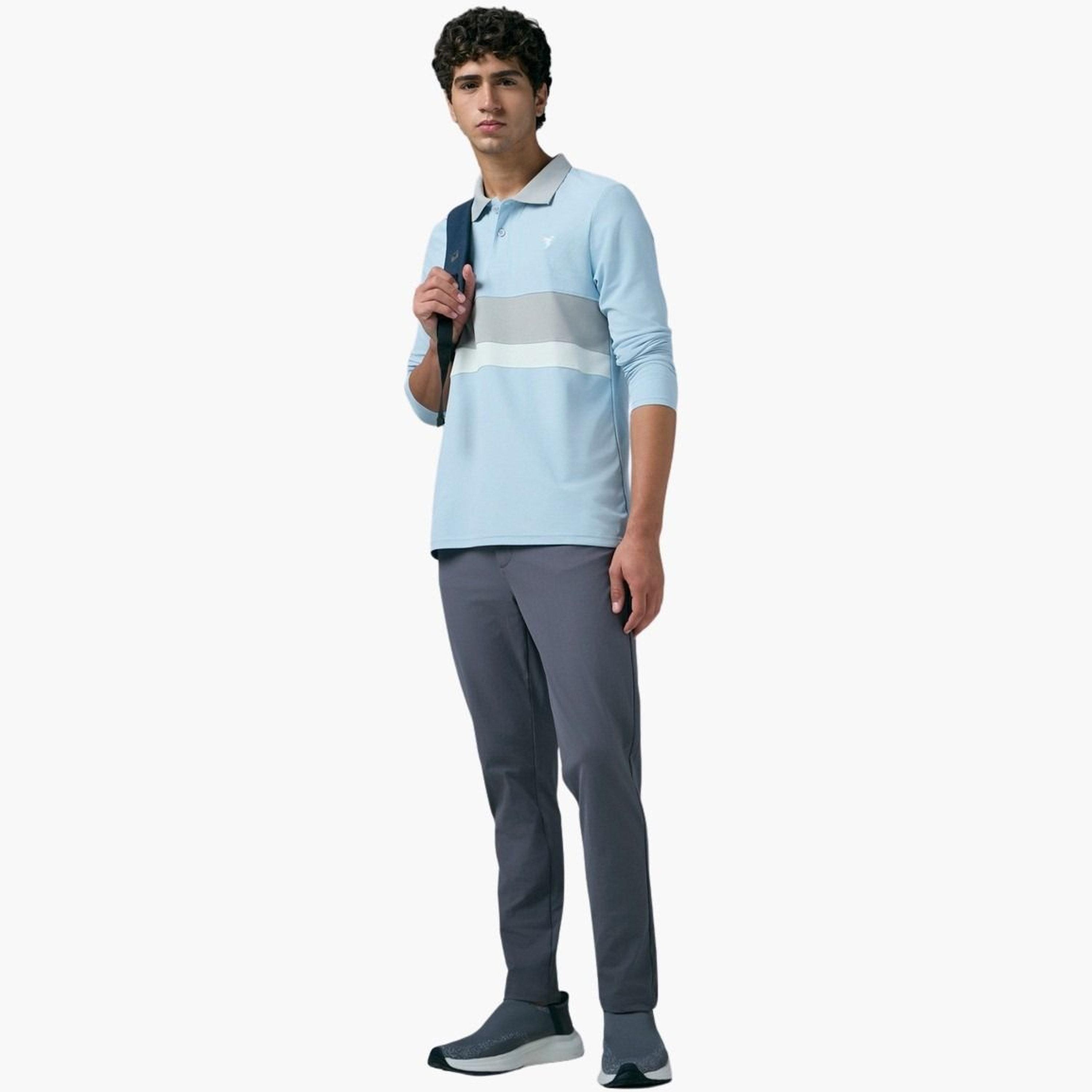 تيكنو سبورت - قميص بولو رجالي بقصة ضيقة ولوحة متباينة-men-clothing-tshirtsandpolos-polos-image-4