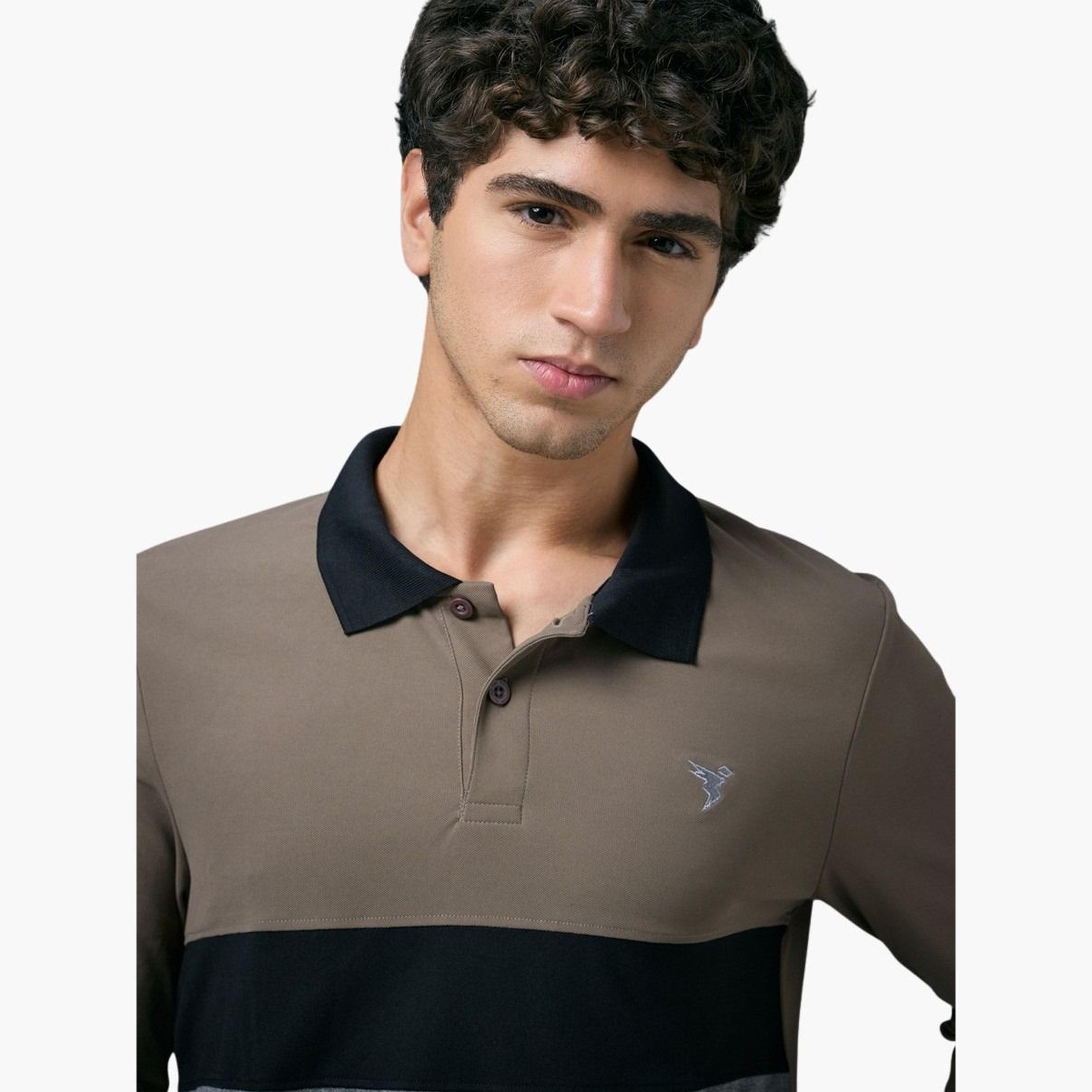 تيكنو سبورت - قميص بولو رجالي بقصة ضيقة ولوحة متباينة-men-clothing-tshirtsandpolos-polos-image-2