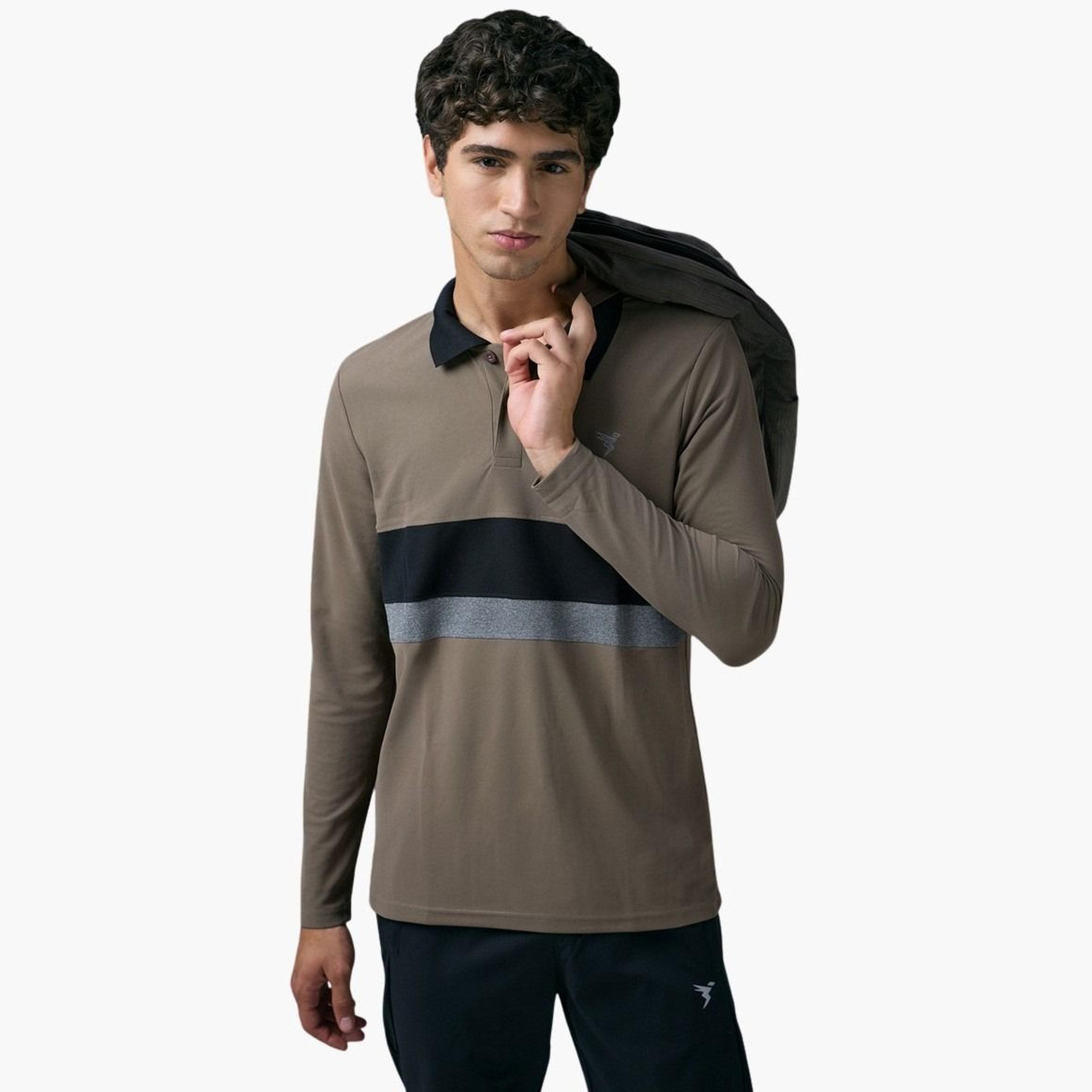 تيكنو سبورت - قميص بولو رجالي بقصة ضيقة ولوحة متباينة-men-clothing-tshirtsandpolos-polos-image-4