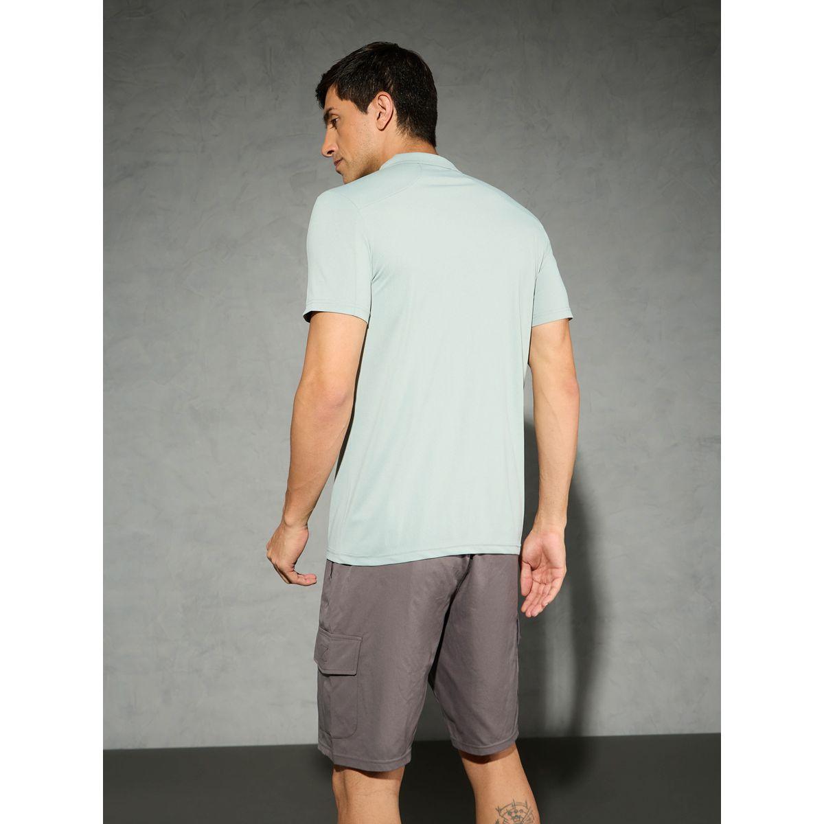 Technosport Solid 4-Way Stretch Half Zip Front Slim Fit Polo T-Shirt-men-clothing-tshirtsandpolos-tshirts-image-3