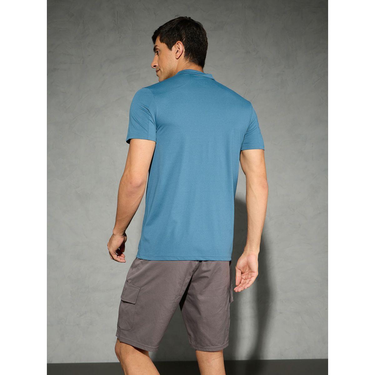 Technosport Solid 4-Way Stretch Half Zip Front Slim Fit Polo T-Shirt-men-clothing-tshirtsandpolos-tshirts-image-4