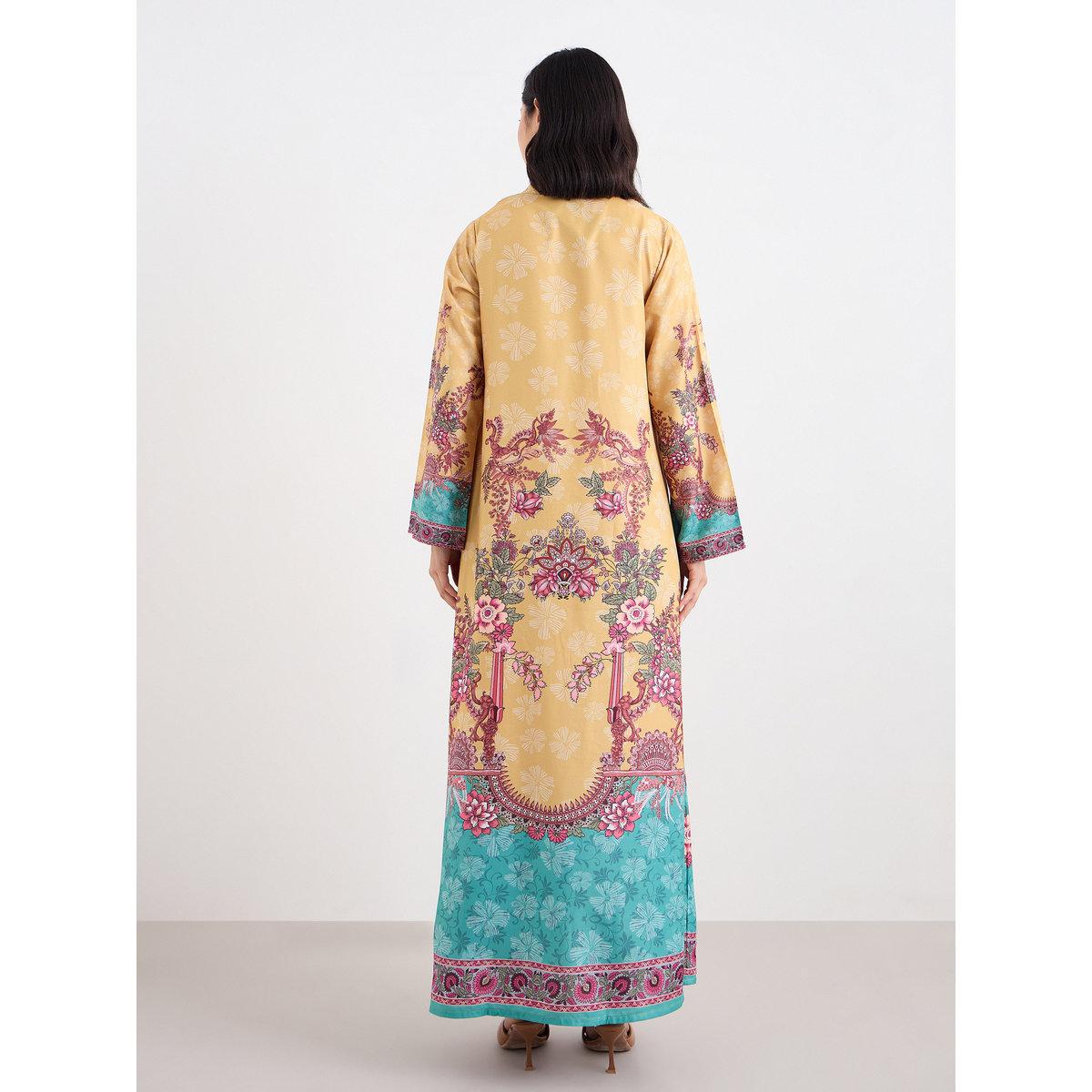 جلابية بطبعة فويل بتفاصيل بارزة الملمس-women-arabicclothing-jalabiyas-image-4