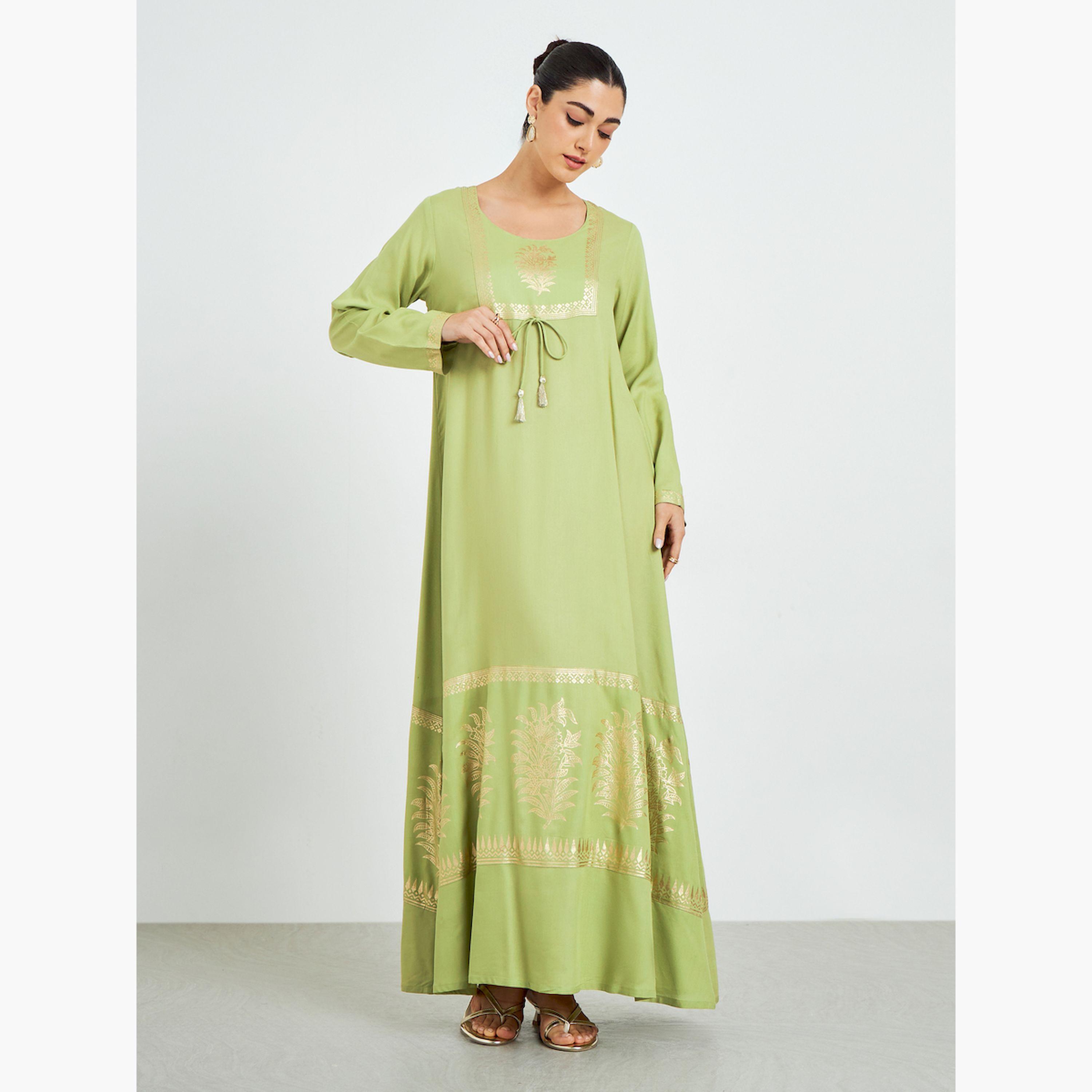 جلابية بحافة واسعة وطبعة فويل-women-arabicclothing-jalabiyas-image-1