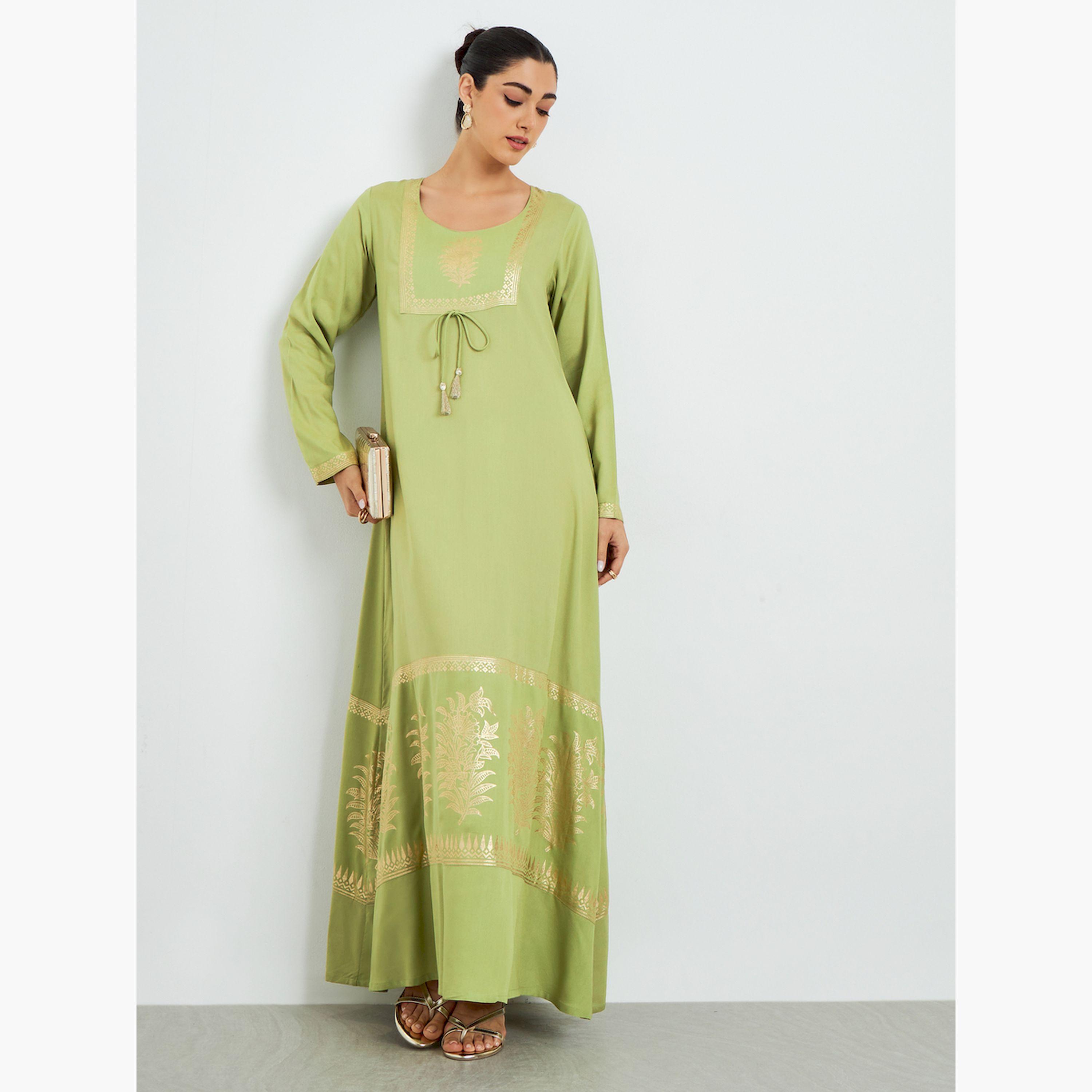 جلابية بحافة واسعة وطبعة فويل-women-arabicclothing-jalabiyas-image-3