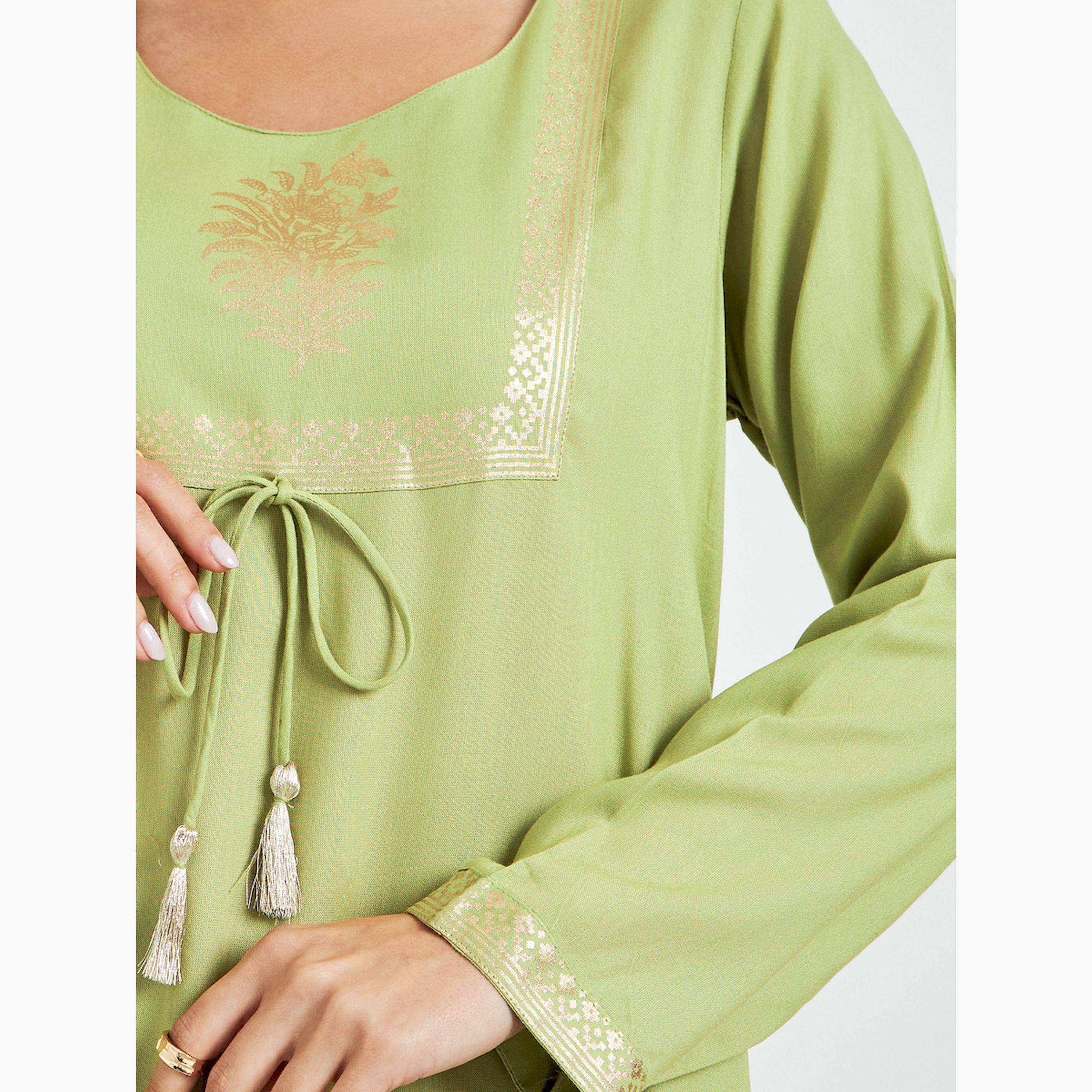 جلابية بحافة واسعة وطبعة فويل-women-arabicclothing-jalabiyas-image-5