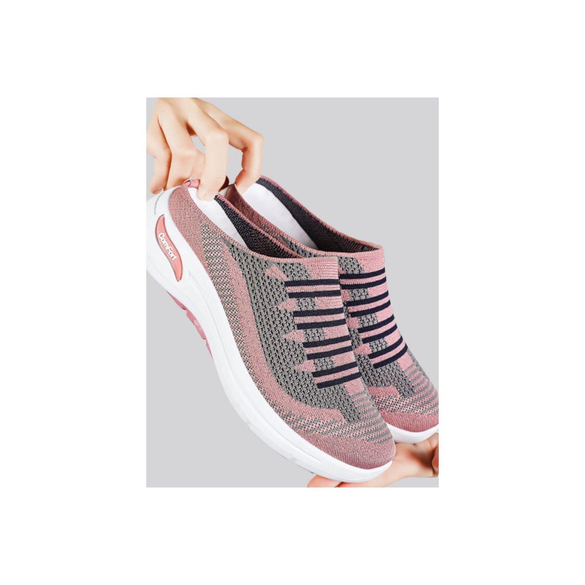 Pedwalker X Styli Textured Round Toe Mesh Sneakers-women-shoes-sneakers-image-1