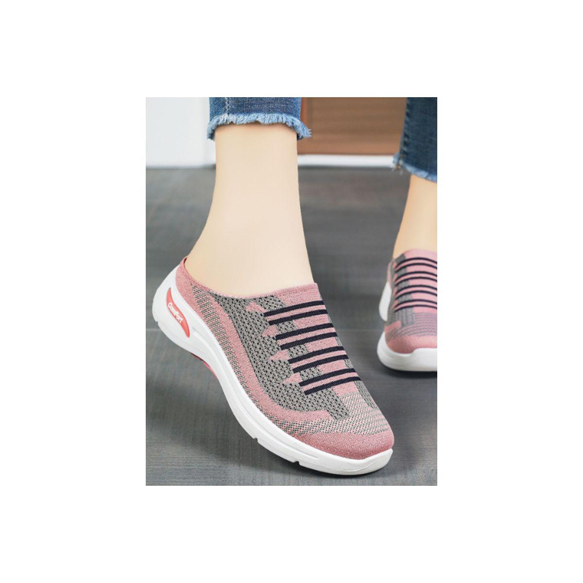 Pedwalker X Styli Textured Round Toe Mesh Sneakers-women-shoes-sneakers-image-2