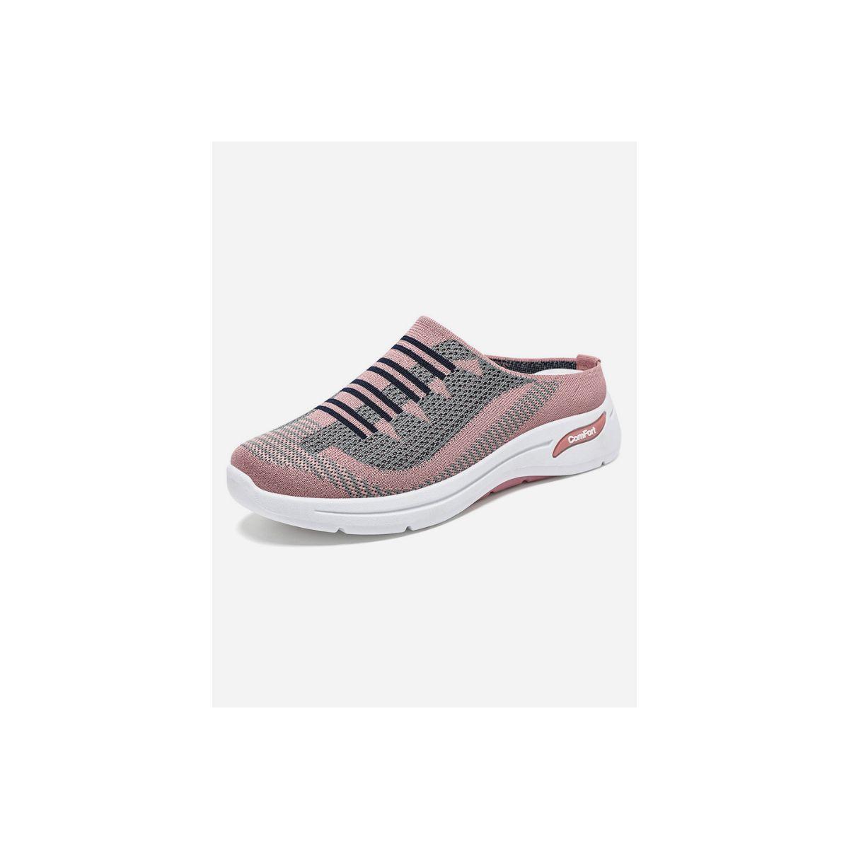 Pedwalker X Styli Textured Round Toe Mesh Sneakers-women-shoes-sneakers-image-4