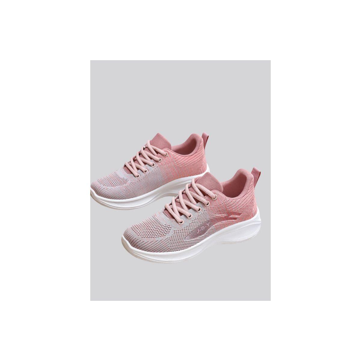 حذاء تدريب بنمط كتل الالوان مع رباط غلق-women-shoes-sneakers-image-1