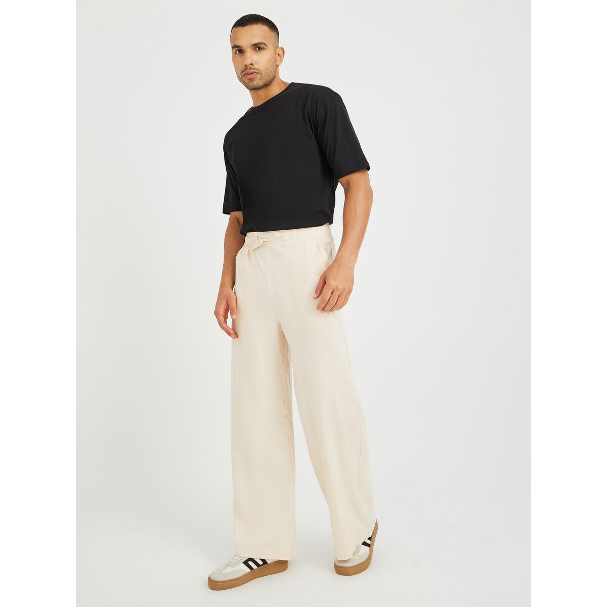 بنطال فضفاض سادة برباط خصر-men-clothing-bottoms-joggers-image-3