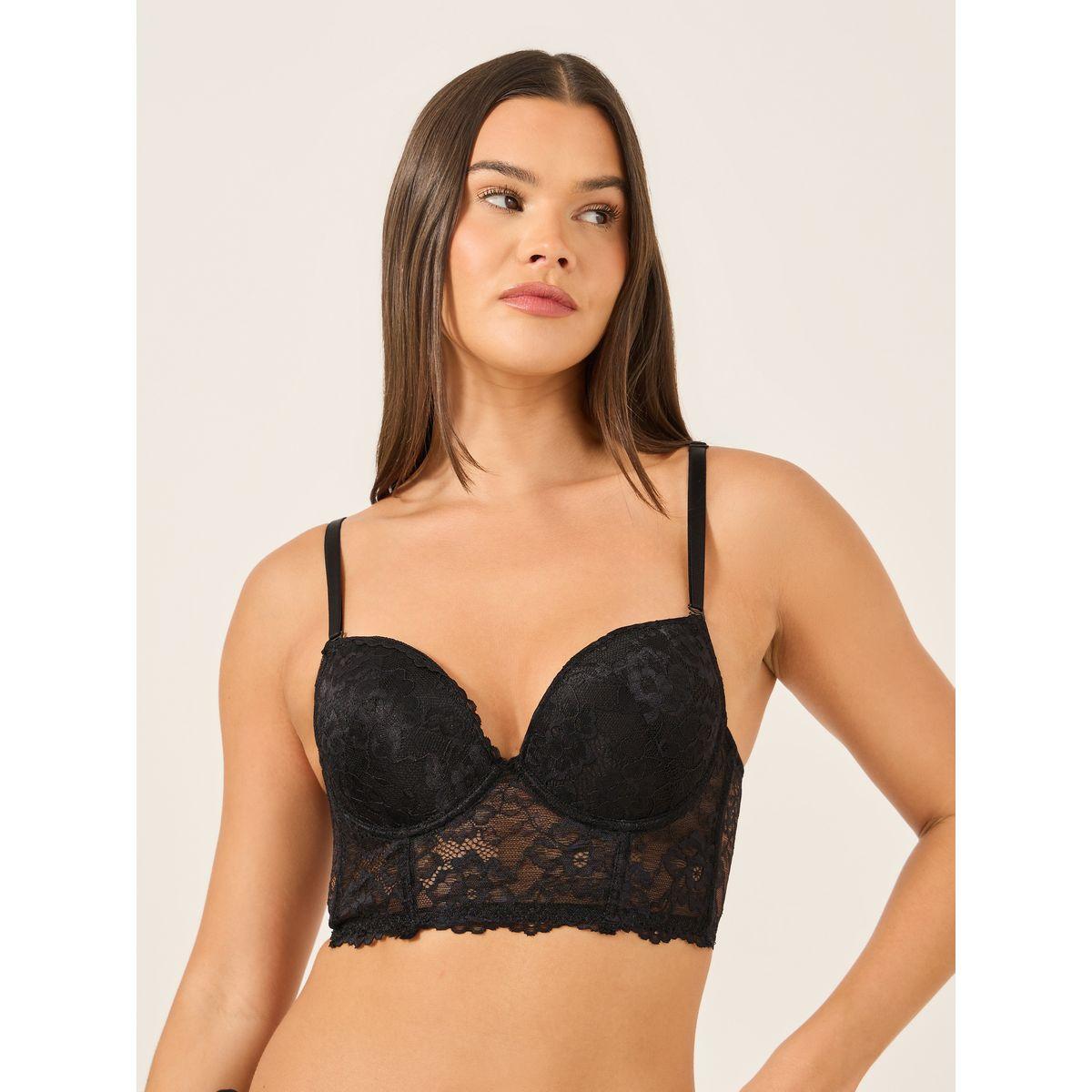 صدرية بوش أب سادة مبطنة بتفاصيل دانتيل-women-clothing-lingerie-bras-image-1