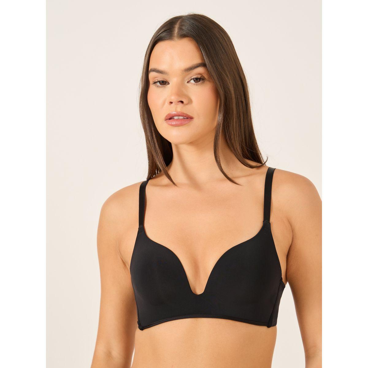 Take Two Solid Padded Non Wired Plunge Bra-women-clothing-lingerie-bras-image-1
