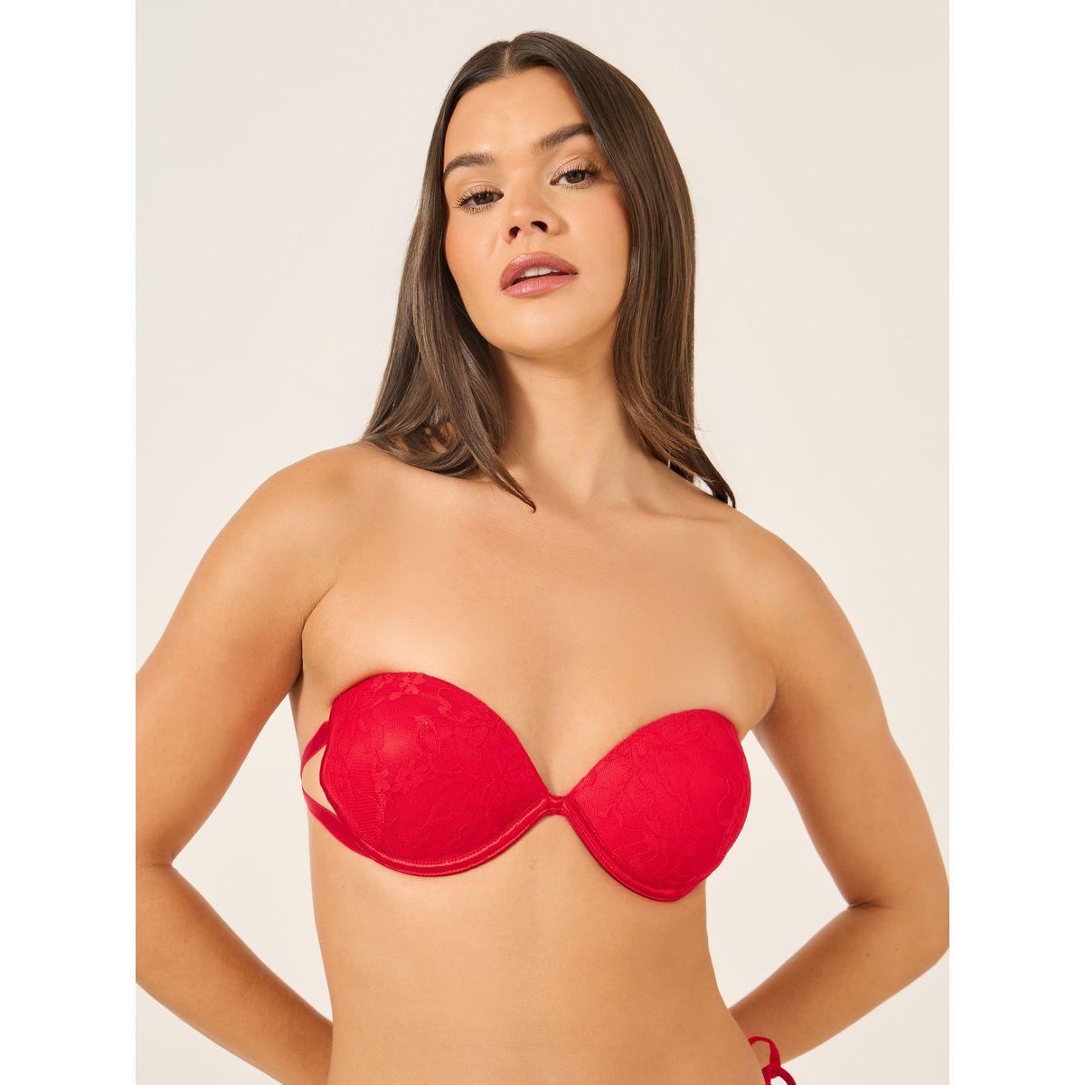 صدرية باندو سادة مبطنة بلا حمالات مع دانتيل-women-clothing-lingerie-bras-image-1
