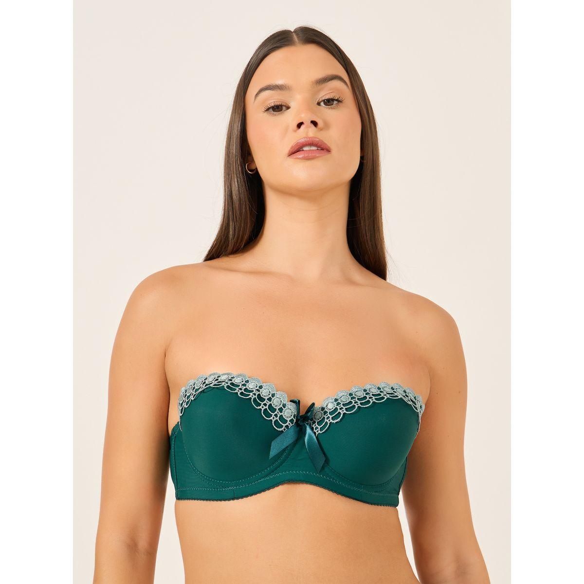 Take Two Solid Lace and Bow Detail Padded Wired Push Up Bra-women-clothing-lingerie-bras-image-3