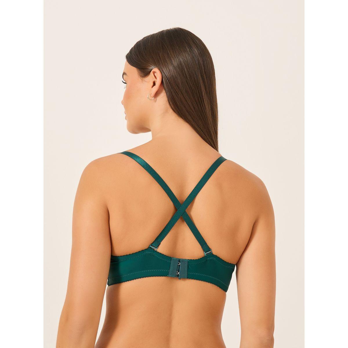 Take Two Solid Lace and Bow Detail Padded Wired Push Up Bra-women-clothing-lingerie-bras-image-4