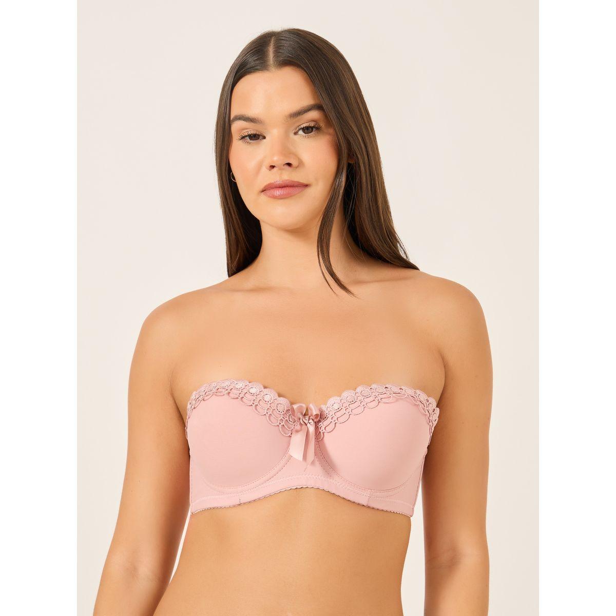 Take Two Solid Lace and Bow Detail Padded Wired Push Up Bra-women-clothing-lingerie-bras-image-2