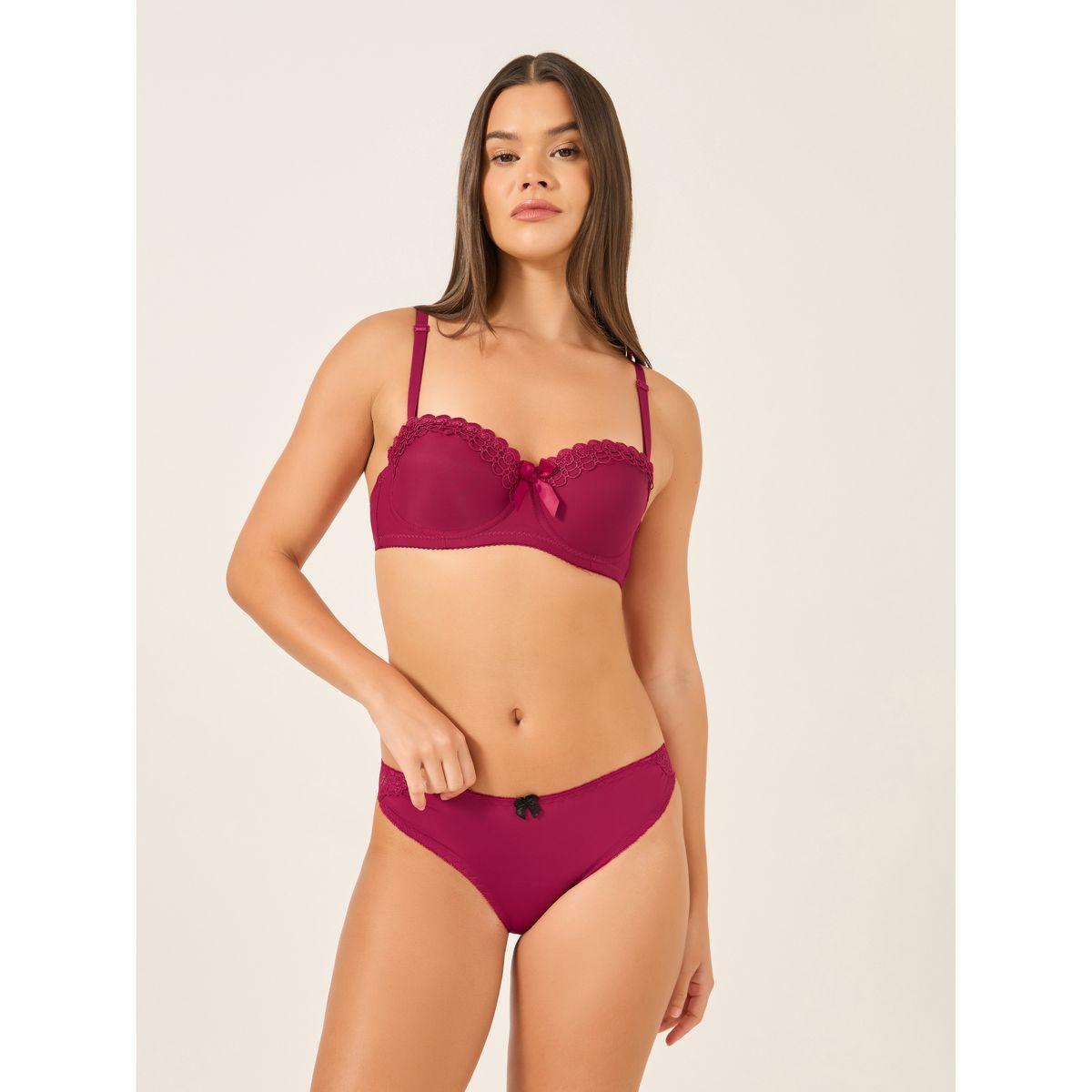 صدرية بوش أب سادة مبطنة بتفاصيل دانتيل-women-clothing-lingerie-bras-image-2