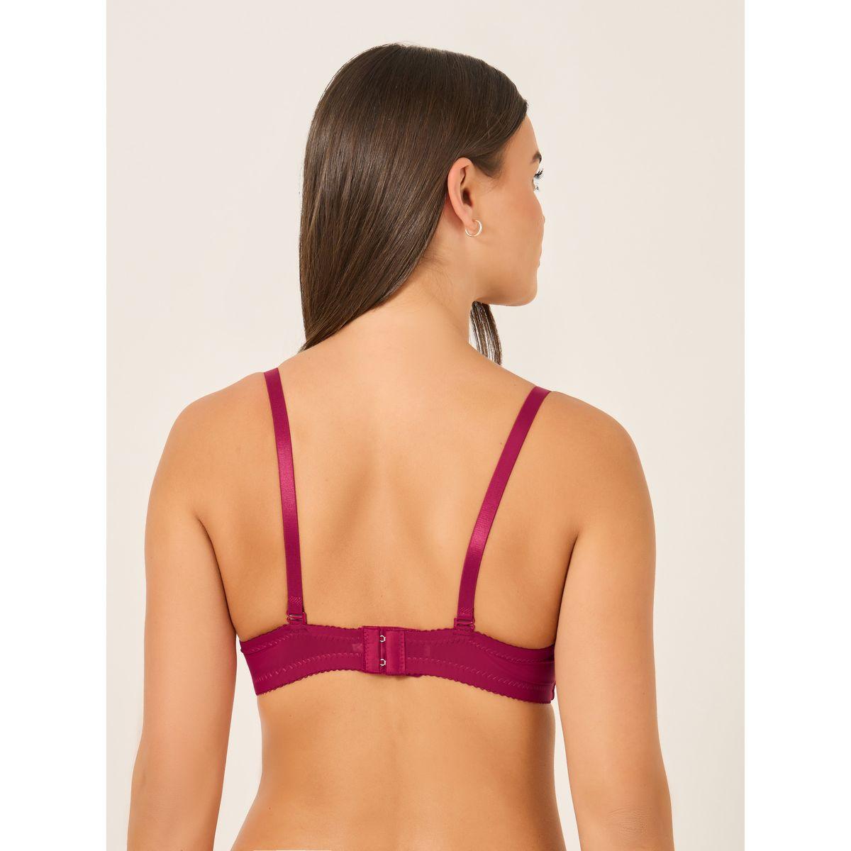 Take Two Solid Lace and Bow Detail Padded Wired Push Up Bra-women-clothing-lingerie-bras-image-4