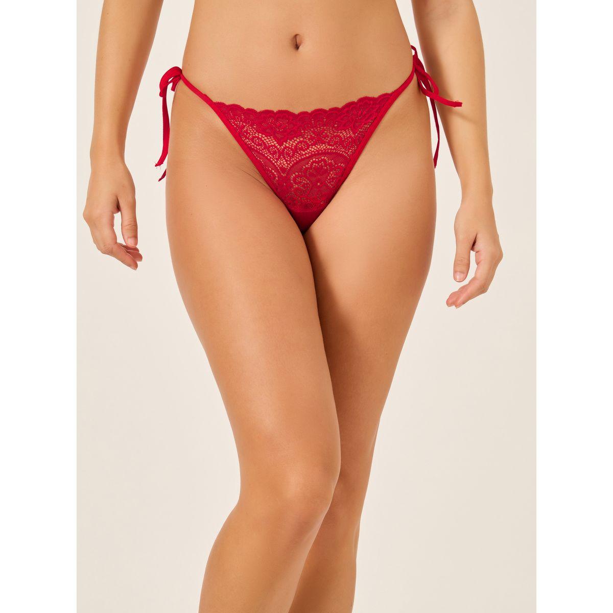 ثونغ سادة بتفاصيل دانتيل وأربطة-women-clothing-lingerie-panties-image-1