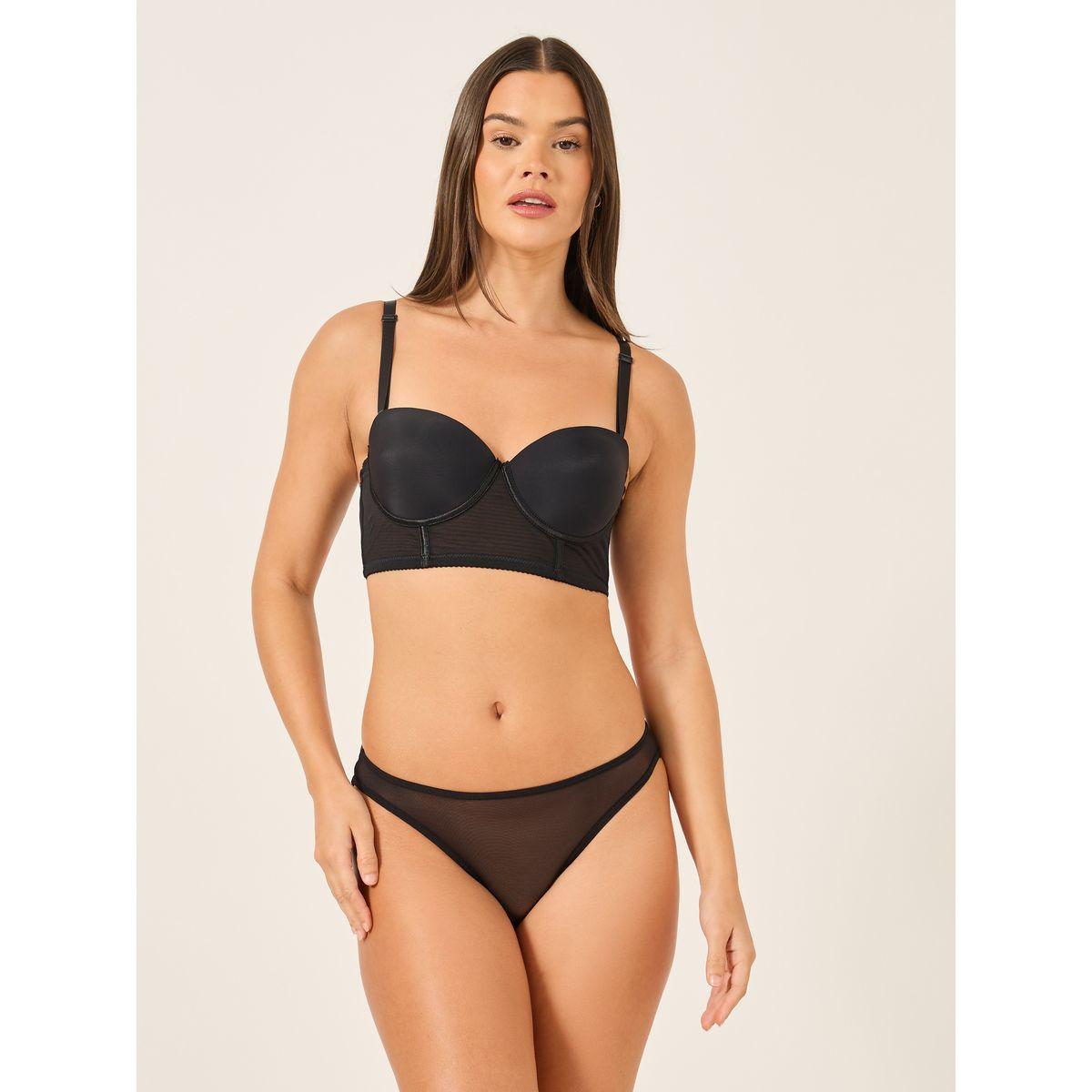 Take Two Solid Longline Padded Wired Bra and Bikini Briefs Set-women-clothing-lingerie-lingeriesets-image-1