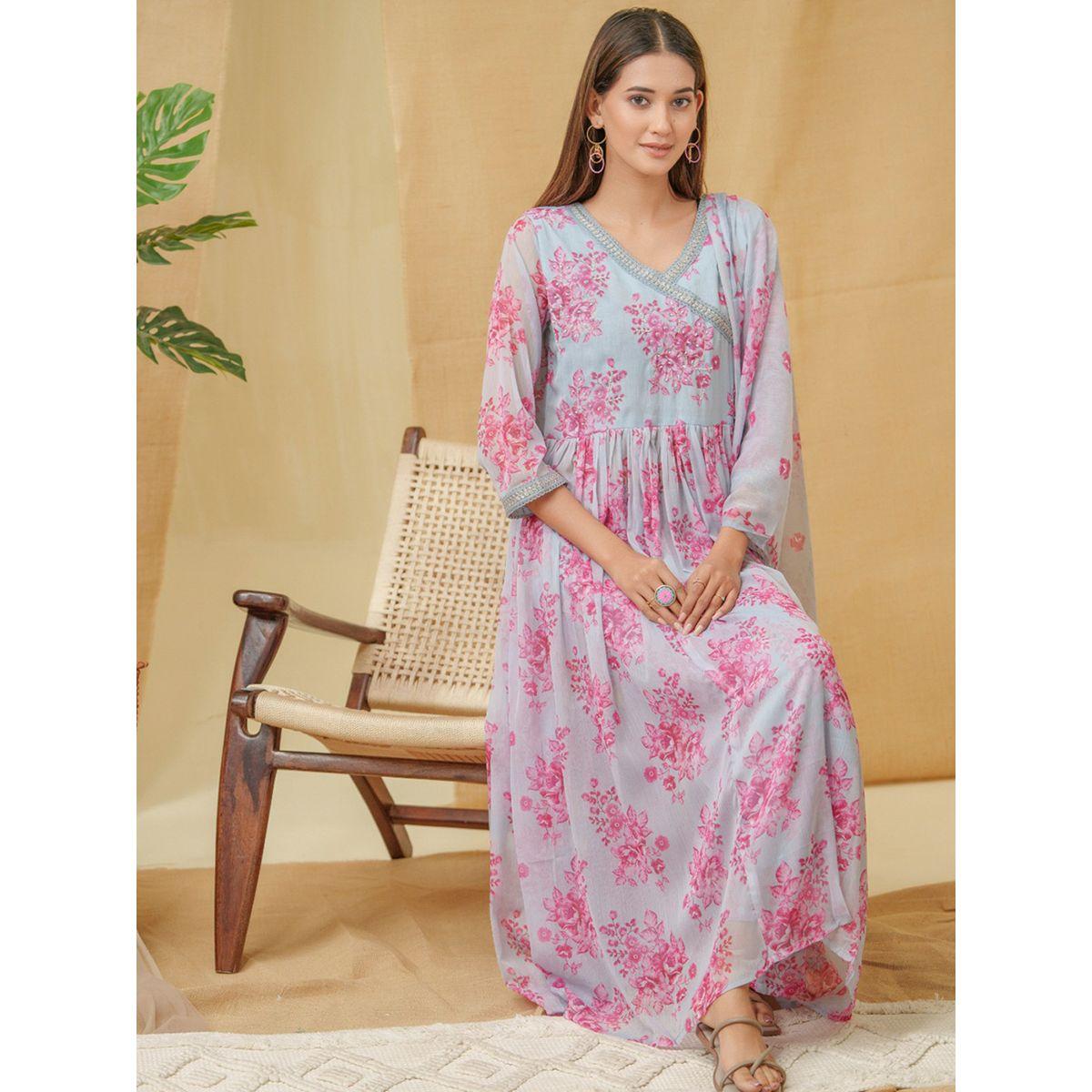 دي دبليو × ستايلي-  طقم قميص كورتا وبنطلون مع شال دوباتا مطرز على شكل حرف A-women-clothing-ethnicwear-kurtasets-image-4