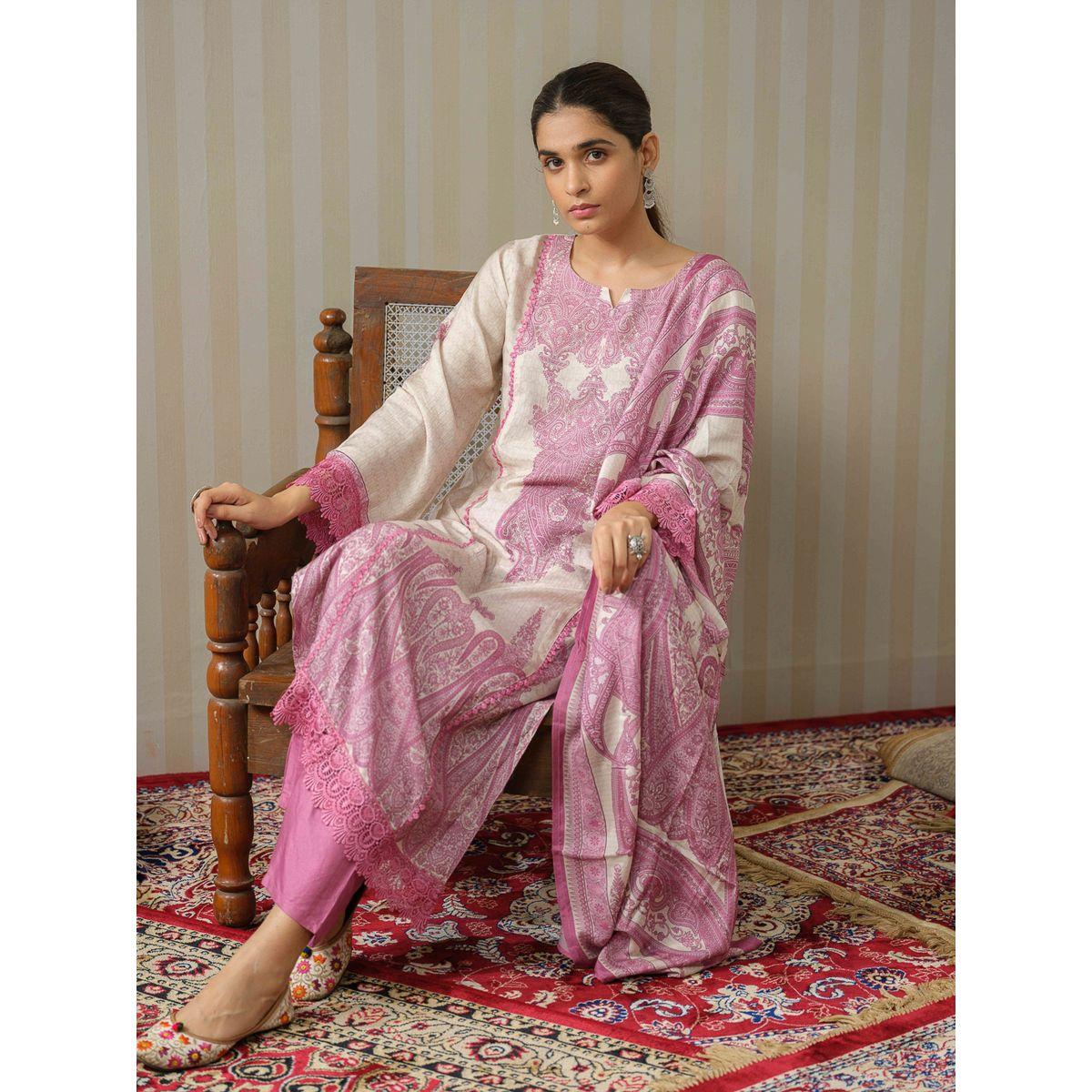 DW X Styli Printed Straight Kurta with Trouser and Dupatta Set-women-clothing-ethnicwear-kurtasets-image-5