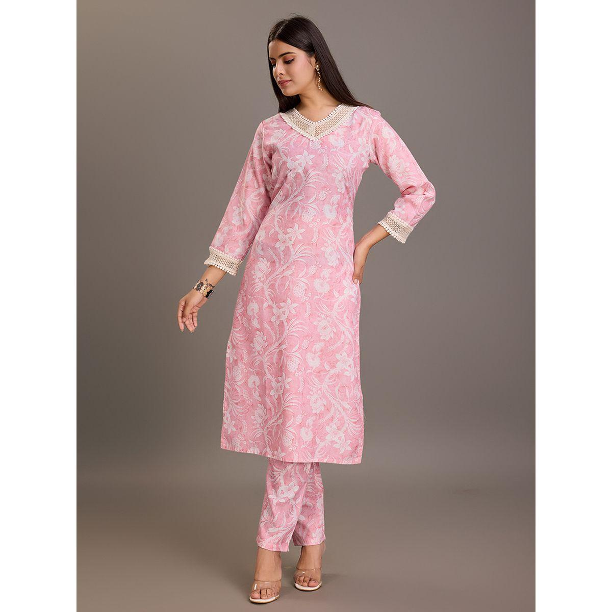 DW X Styli Floral Printed Linen Straight Kurta and Trousers Set-women-clothing-ethnicwear-kurtasets-image-3