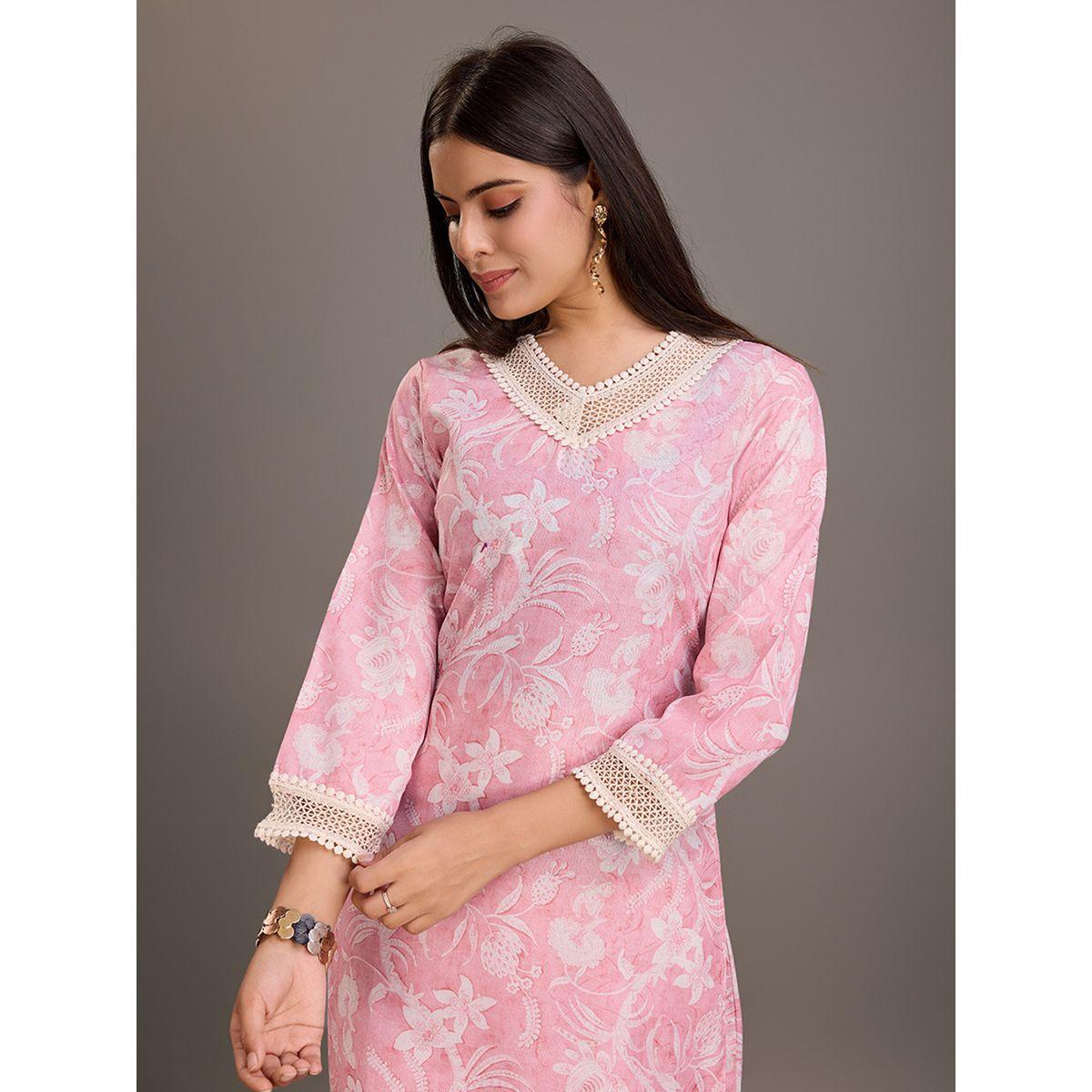 DW X Styli Floral Printed Linen Straight Kurta and Trousers Set-women-clothing-ethnicwear-kurtasets-image-5