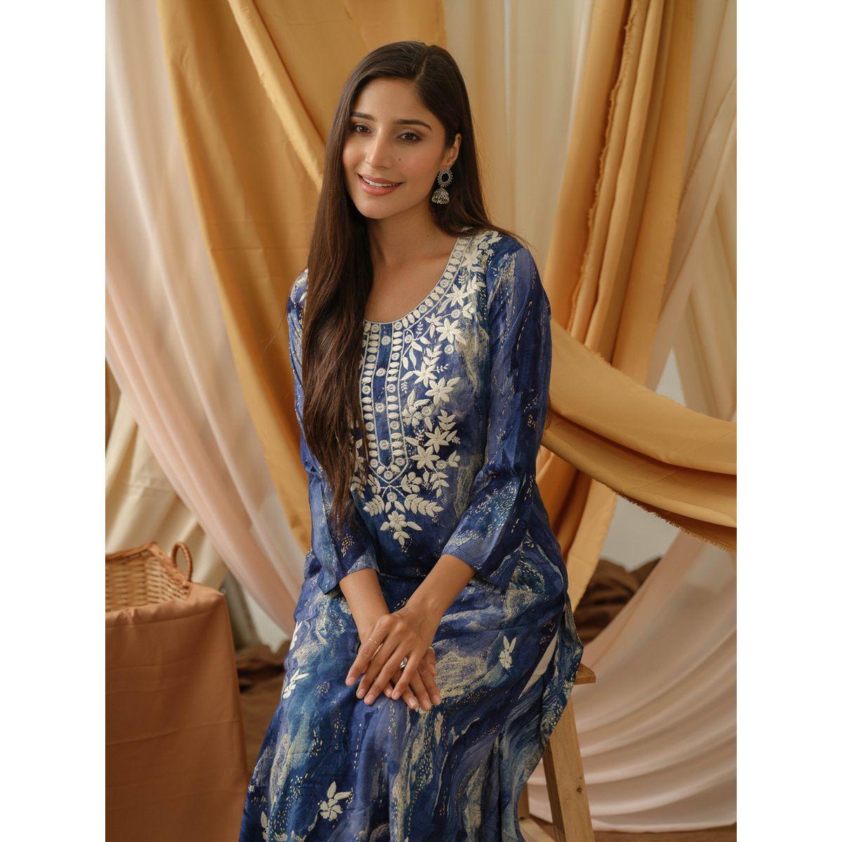DW X Styli Printed Round Neck Straight Kurta-women-clothing-ethnicwear-kurtas-image-4