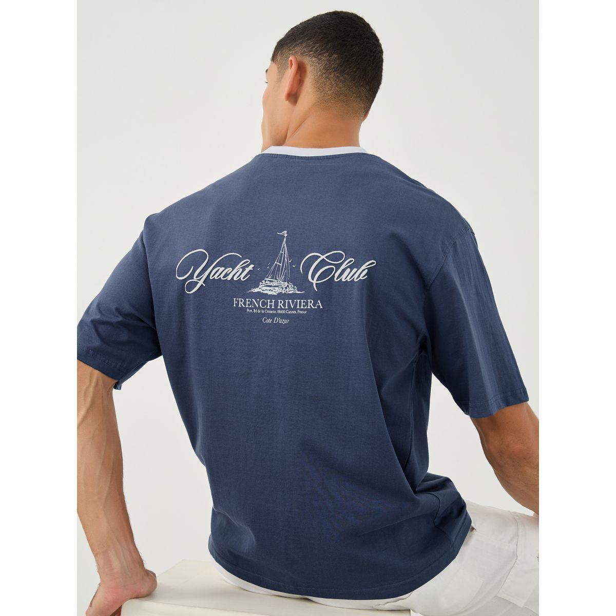 تيشيرت فضفاض بطبعة جرافيك وأكمام قصيرة-men-clothing-tshirtsandpolos-tshirts-image-1