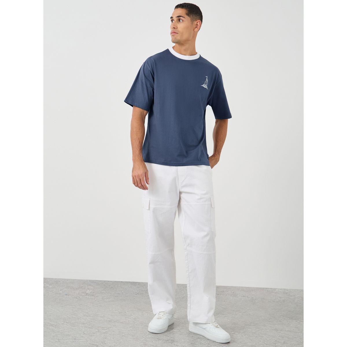 تيشيرت فضفاض بطبعة جرافيك وأكمام قصيرة-men-clothing-tshirtsandpolos-tshirts-image-2
