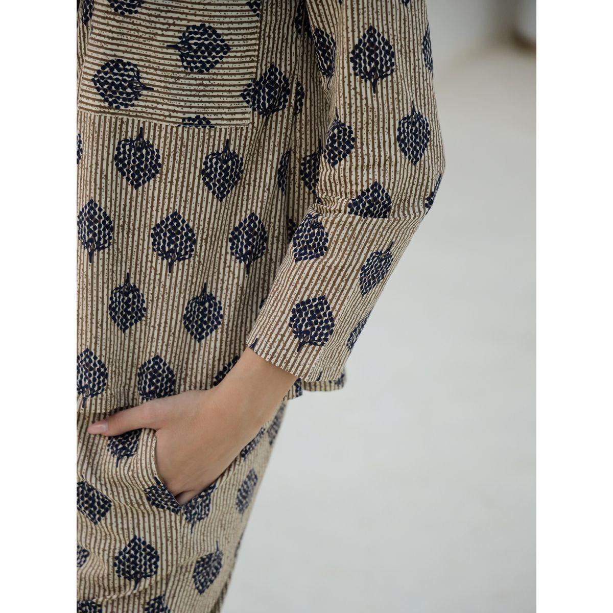 Sanskrutihomes Printed Buttoned Long Sleeve Shirt and Pyjama Set-women-clothing-nightwear-pyjamas-longsets-image-6