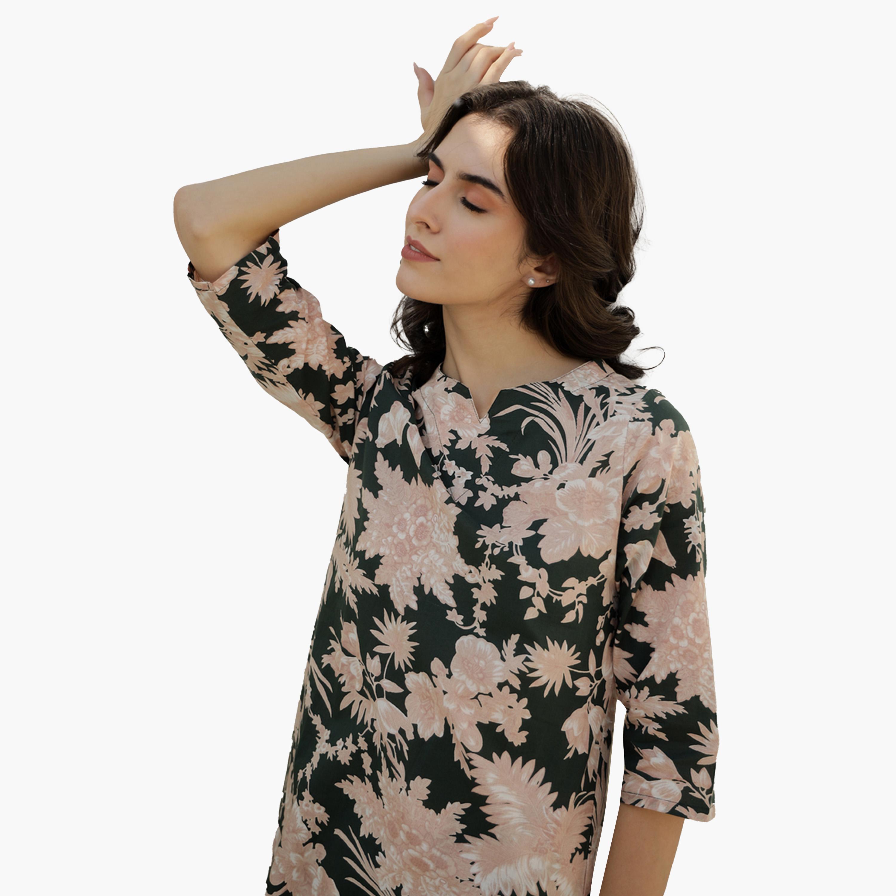 سانسكروتي هومز × ستايلي - طقم بنطال بيجامة وقميص مطبوع من القطن الخالص-women-clothing-nightwear-pyjamas-longsets-image-2