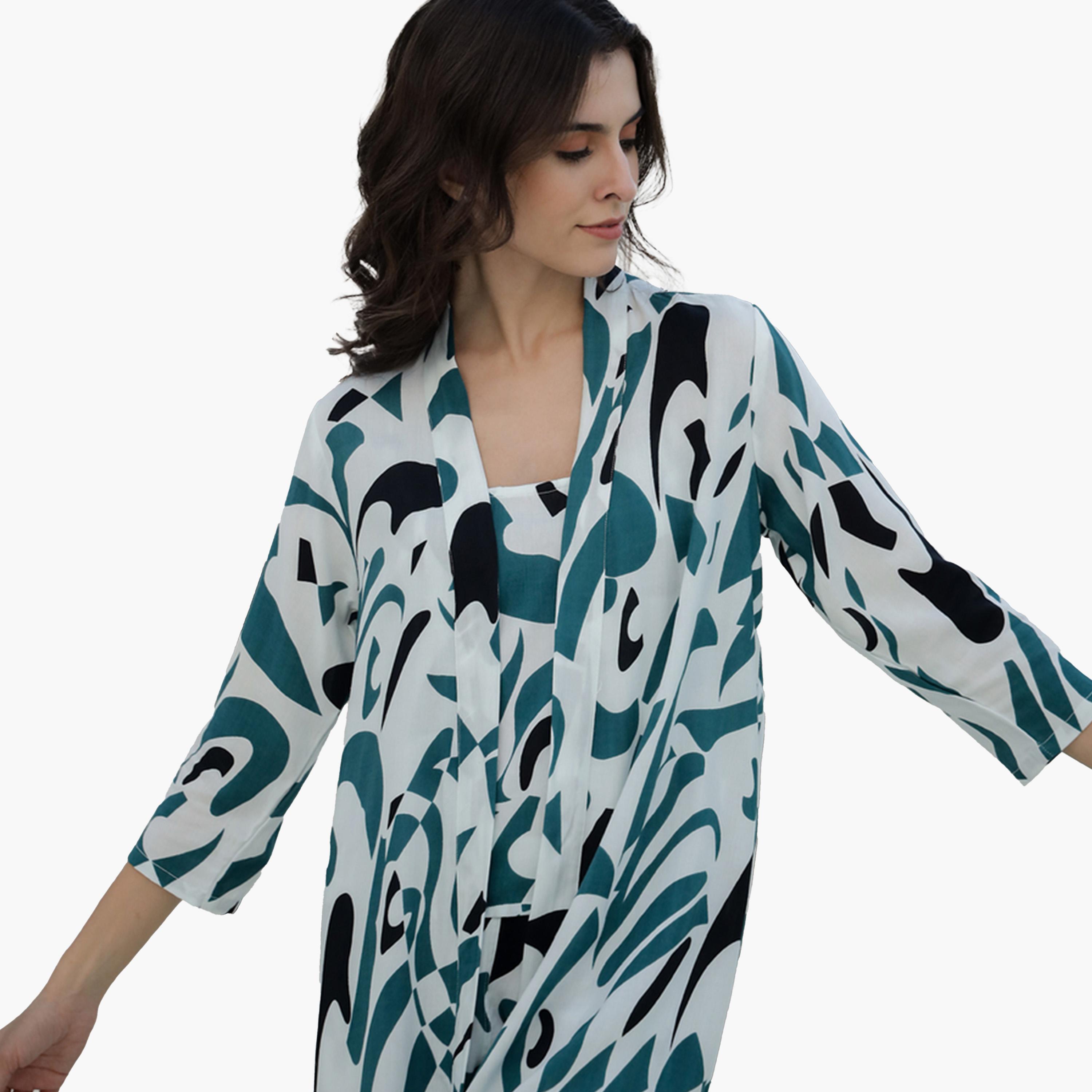سانسكروتي هومز × ستايلي - طقم بلوزة مطبوعة مع روب وبنطال بيجامة-women-clothing-nightwear-pyjamas-longsets-image-5