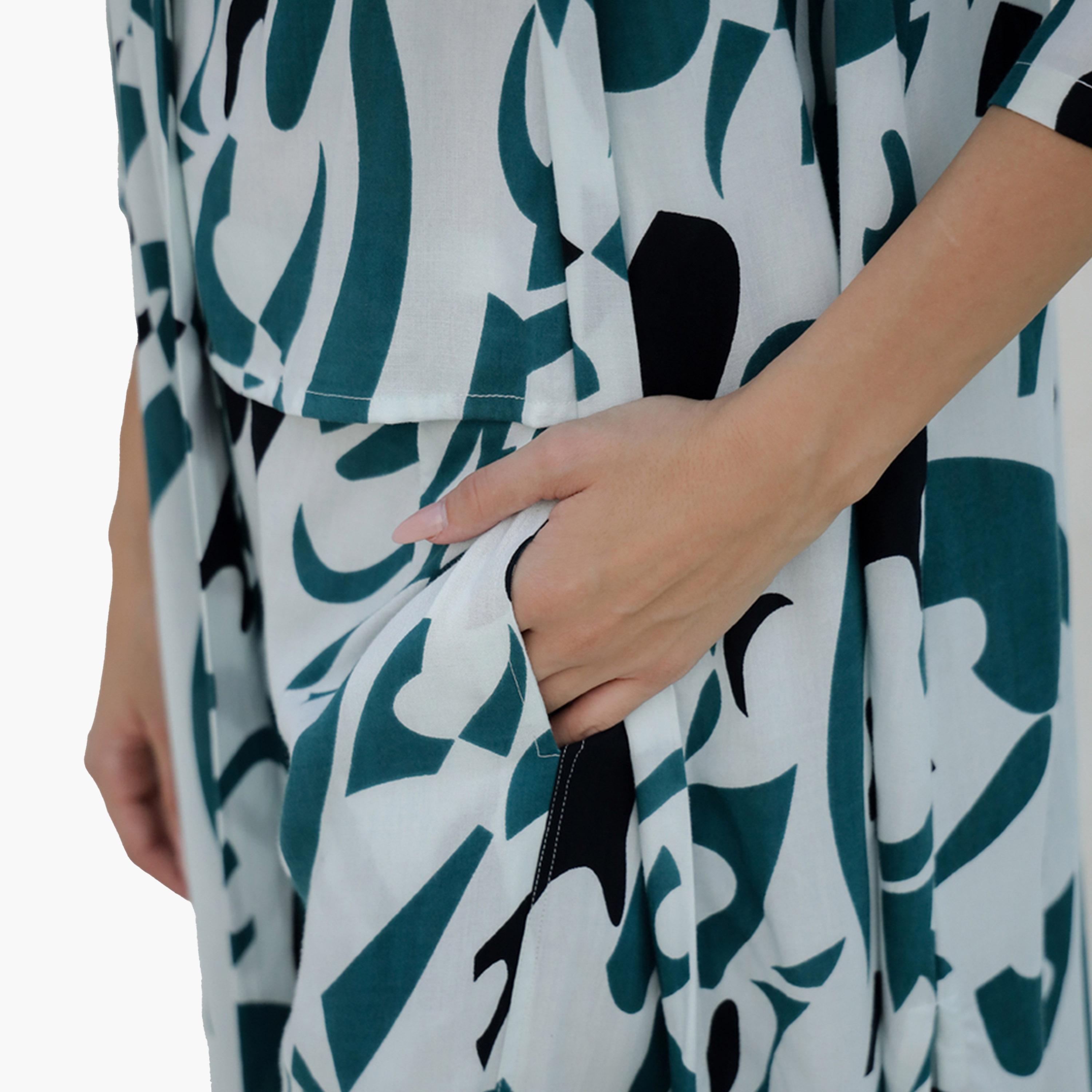 Sanskrutihomes X Styli Printed Top with Robe and Pyjama Set-women-clothing-nightwear-pyjamas-longsets-image-7