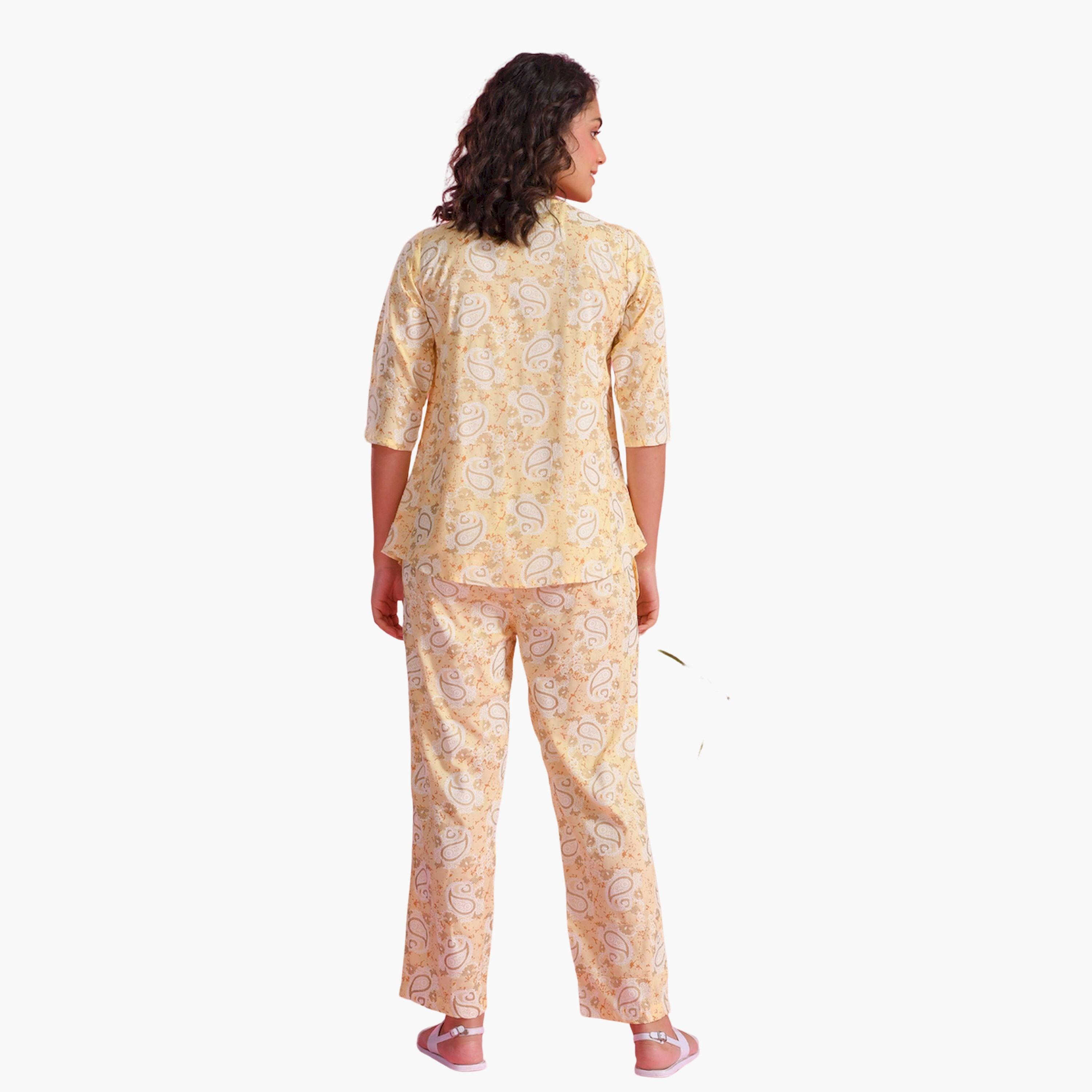 Sanskrutihomes X Styli Printed Notch Neck Top and Pyjama Set-women-clothing-nightwear-pyjamas-longsets-image-5