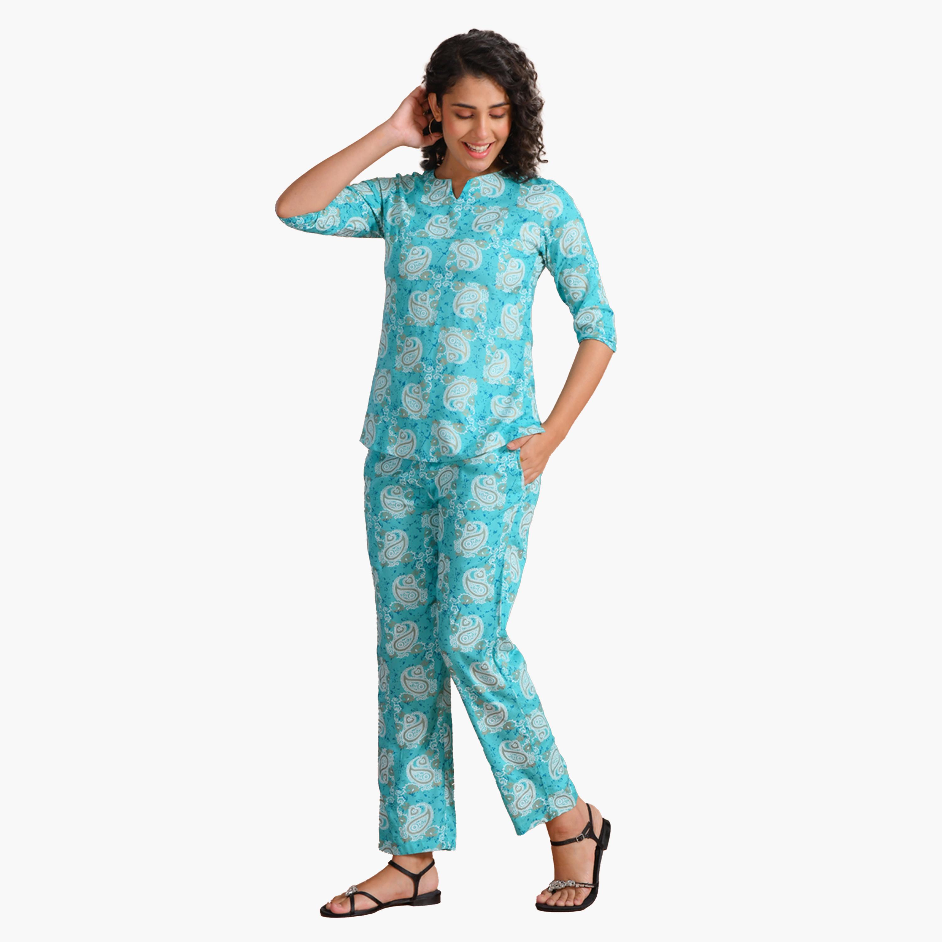 Sanskrutihomes X Styli Printed Notch Neck Top and Pyjama Set-women-clothing-nightwear-pyjamas-longsets-image-5