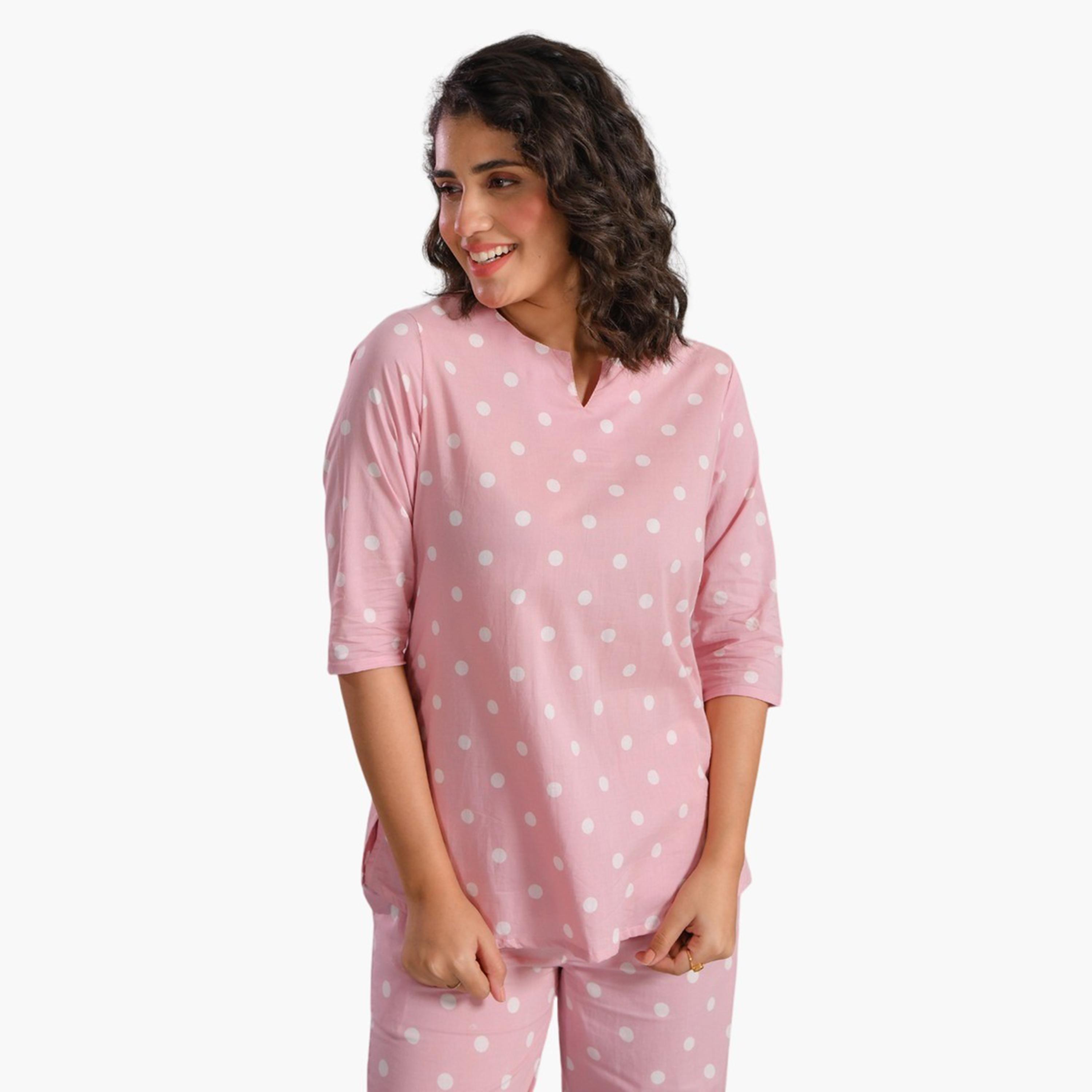 سانسكروتي هومز × ستايلي - طقم بنطال بيجامة وقميص مطبوع من القطن الخالص-women-clothing-nightwear-pyjamas-longsets-image-2