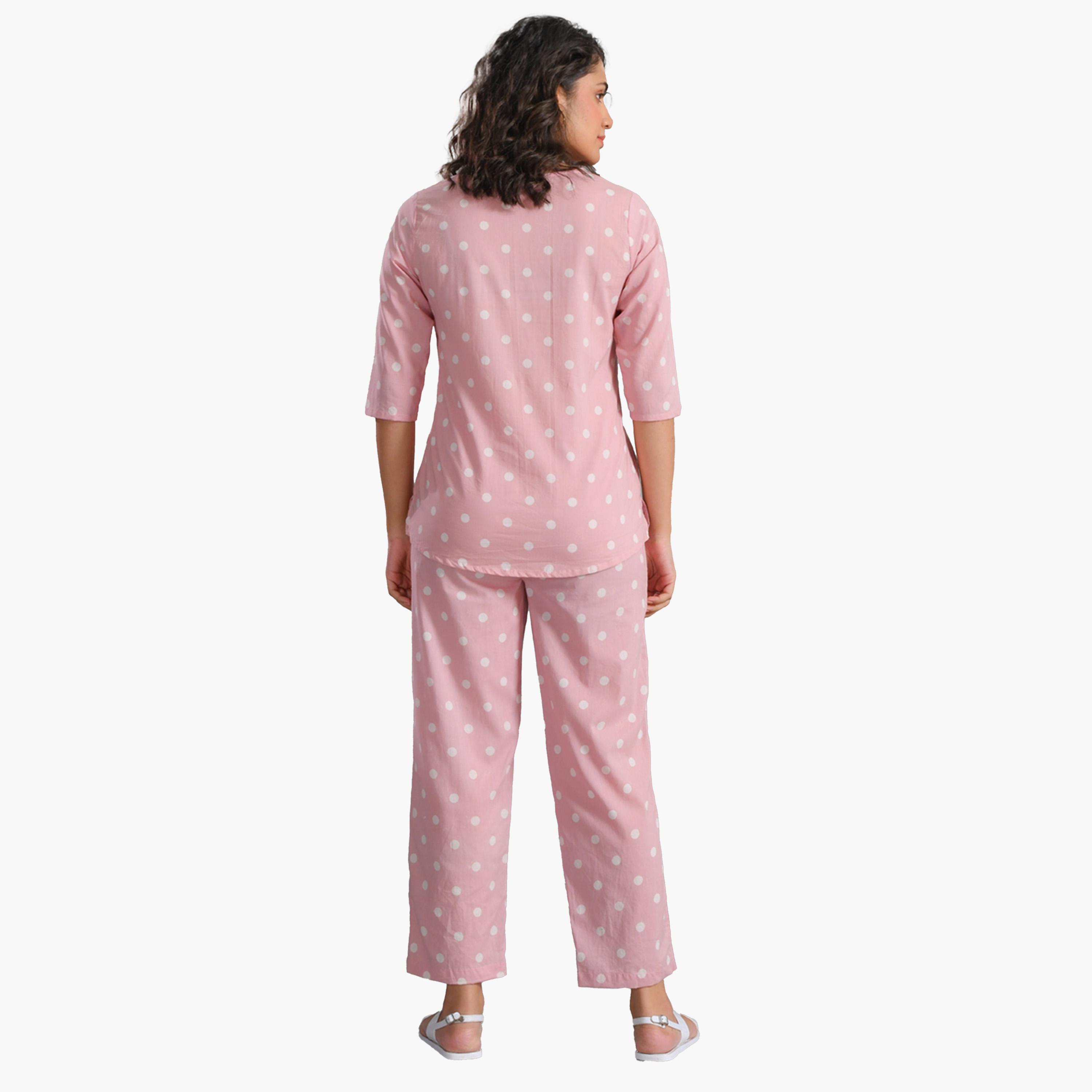 سانسكروتي هومز × ستايلي - طقم بنطال بيجامة وقميص مطبوع من القطن الخالص-women-clothing-nightwear-pyjamas-longsets-image-3